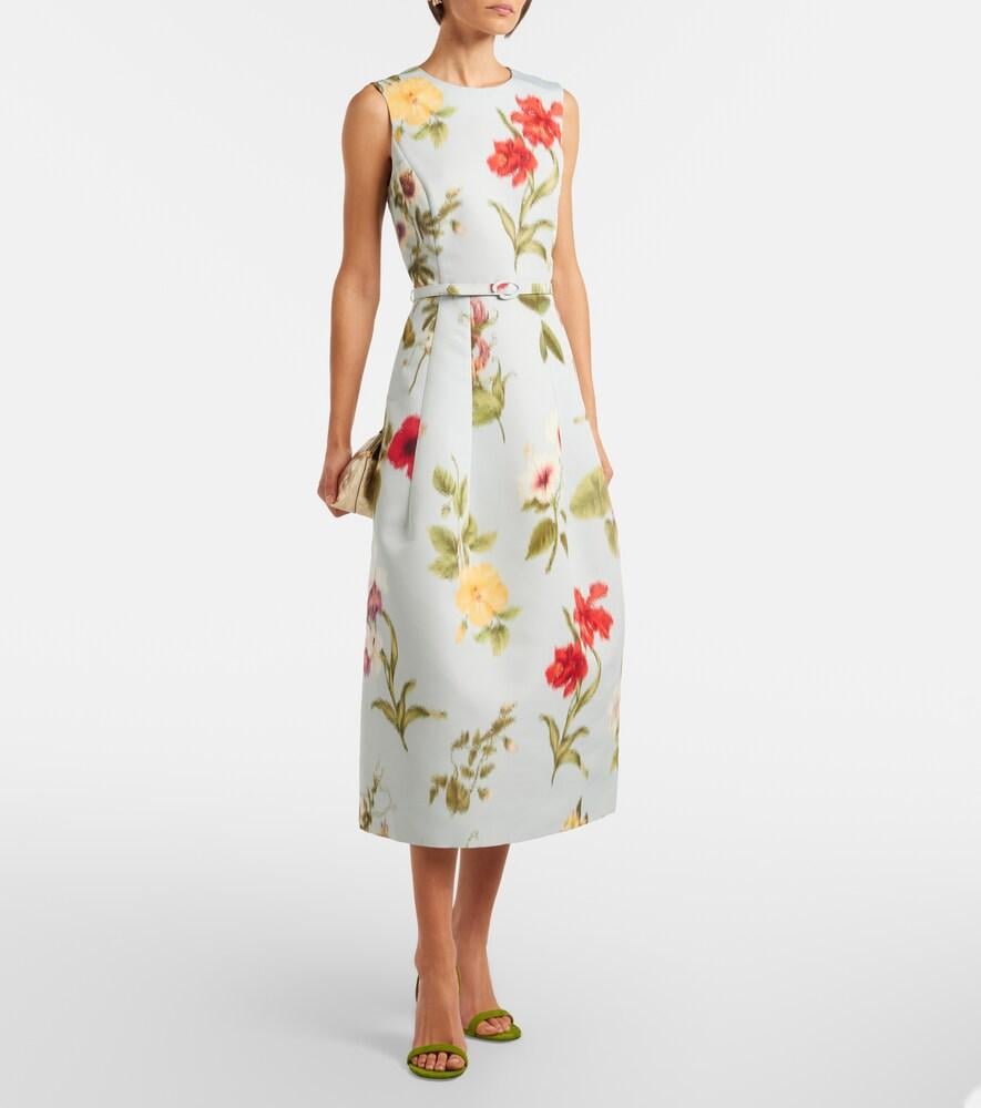 sachin and babi light blue dress FARM Rio - Floral-appliqué linen-blend cocktail dress main image 1