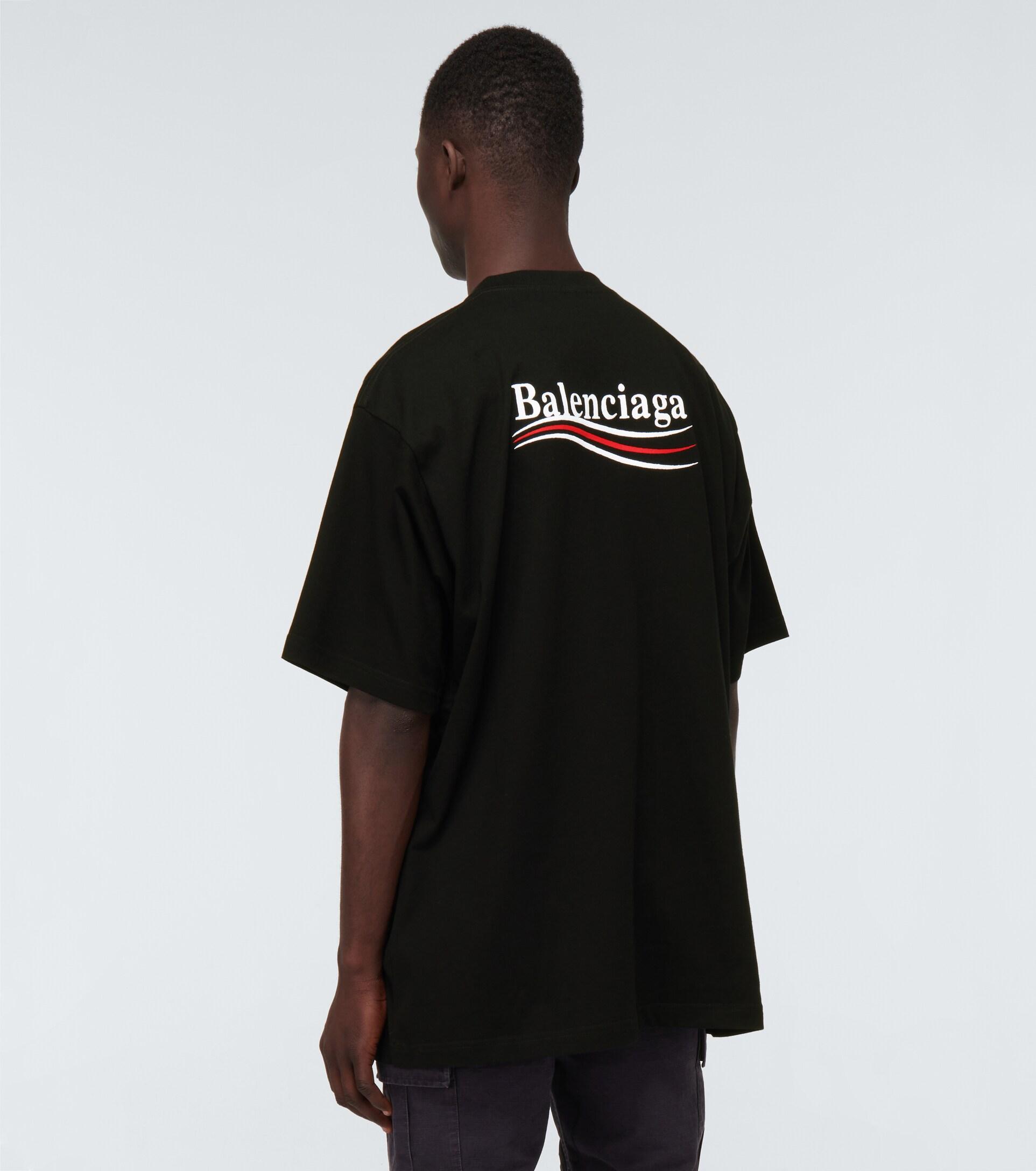 Balenciaga Cotton Political Campaign Large-fit T-shirt in Black/White  (Black) for Men | Lyst