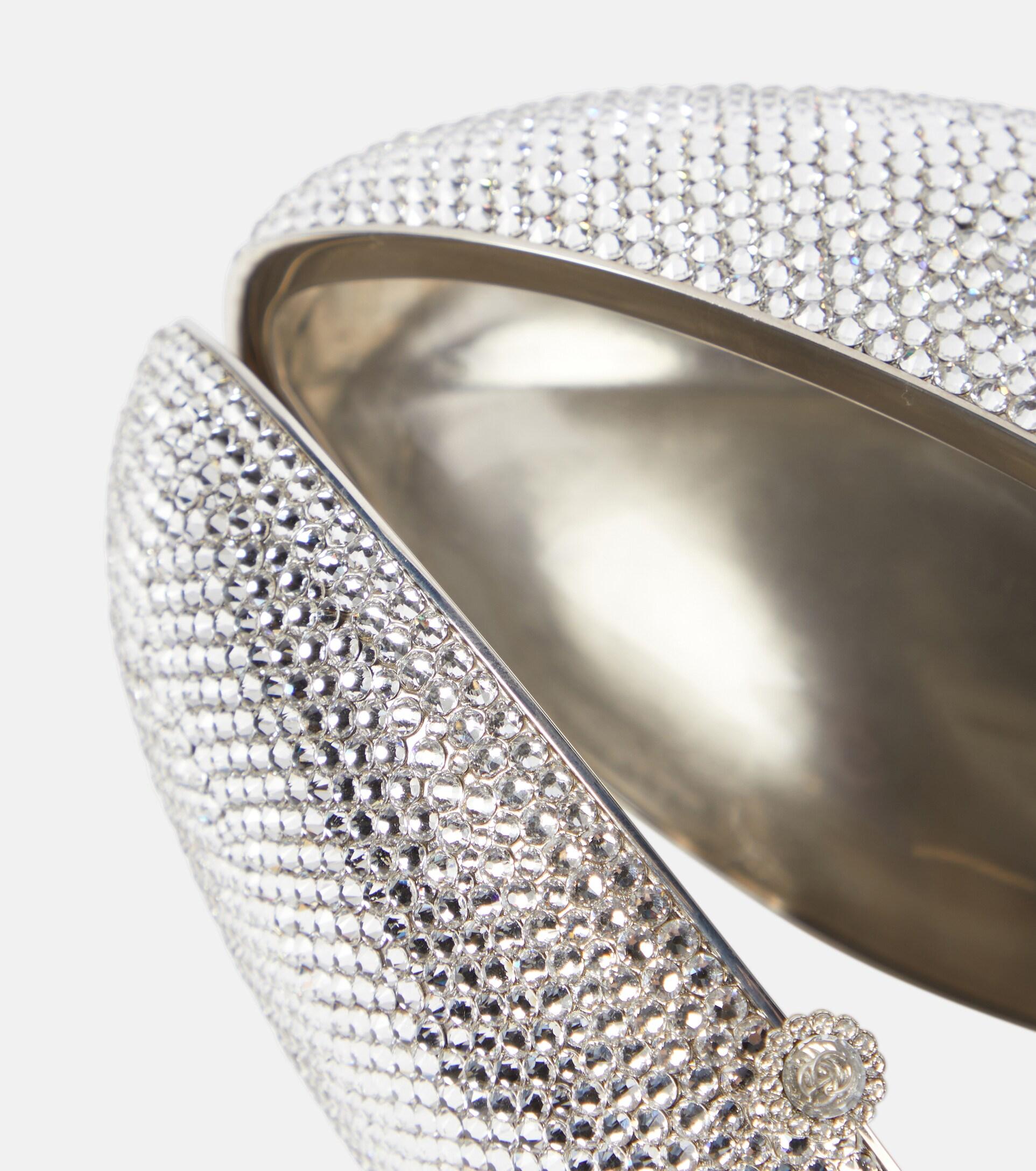 Gucci Crystal-embellished Heart Clutch in White | Lyst