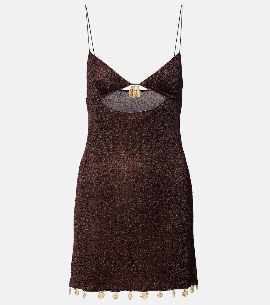 oseree brown dress Chocolate Ribbed Knit Spaghetti Straps Mini Dress + Shrug Jacket main image 0