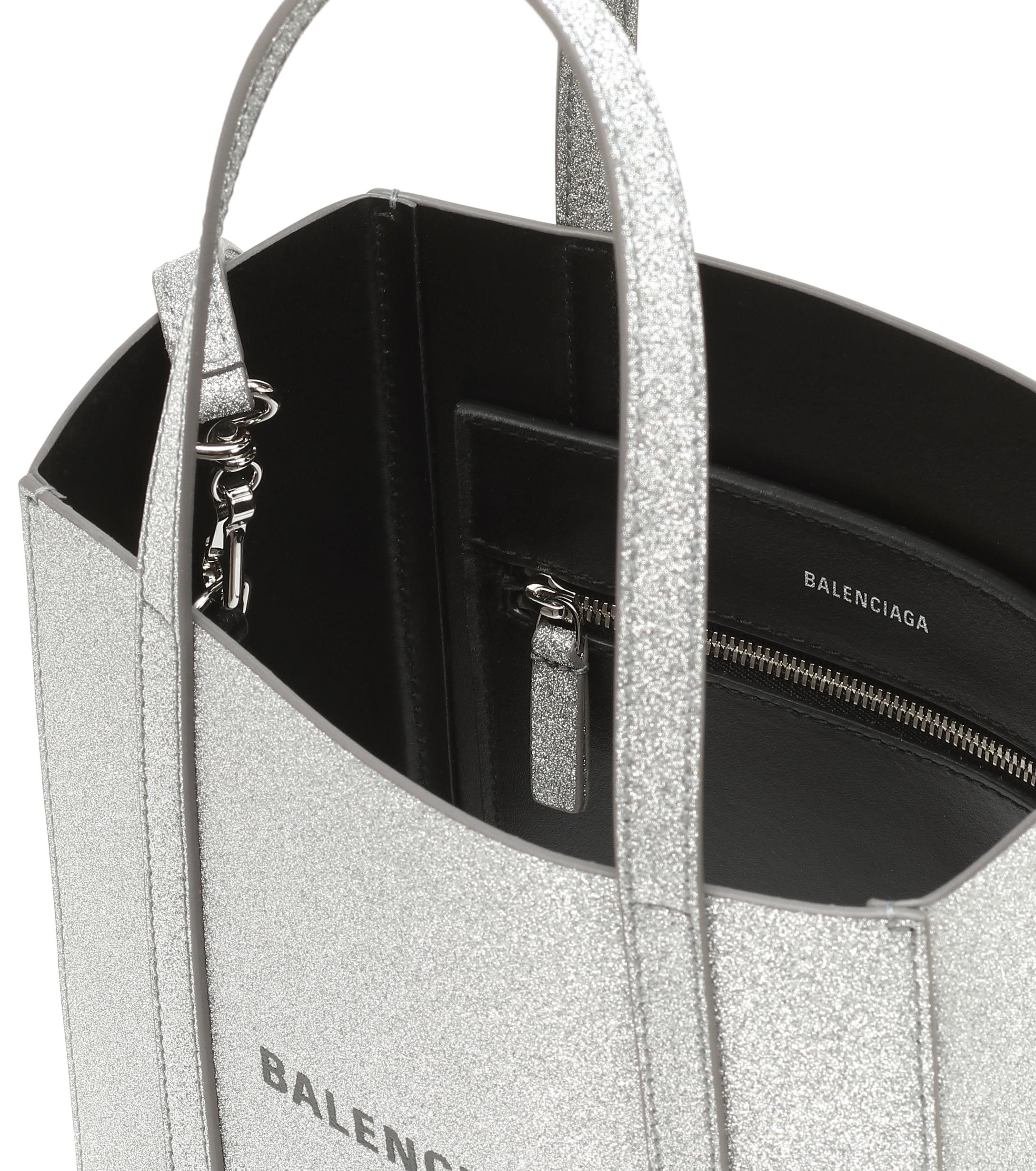 Balenciaga Everyday Shoulder Bag XS Silver in Leather with Silver