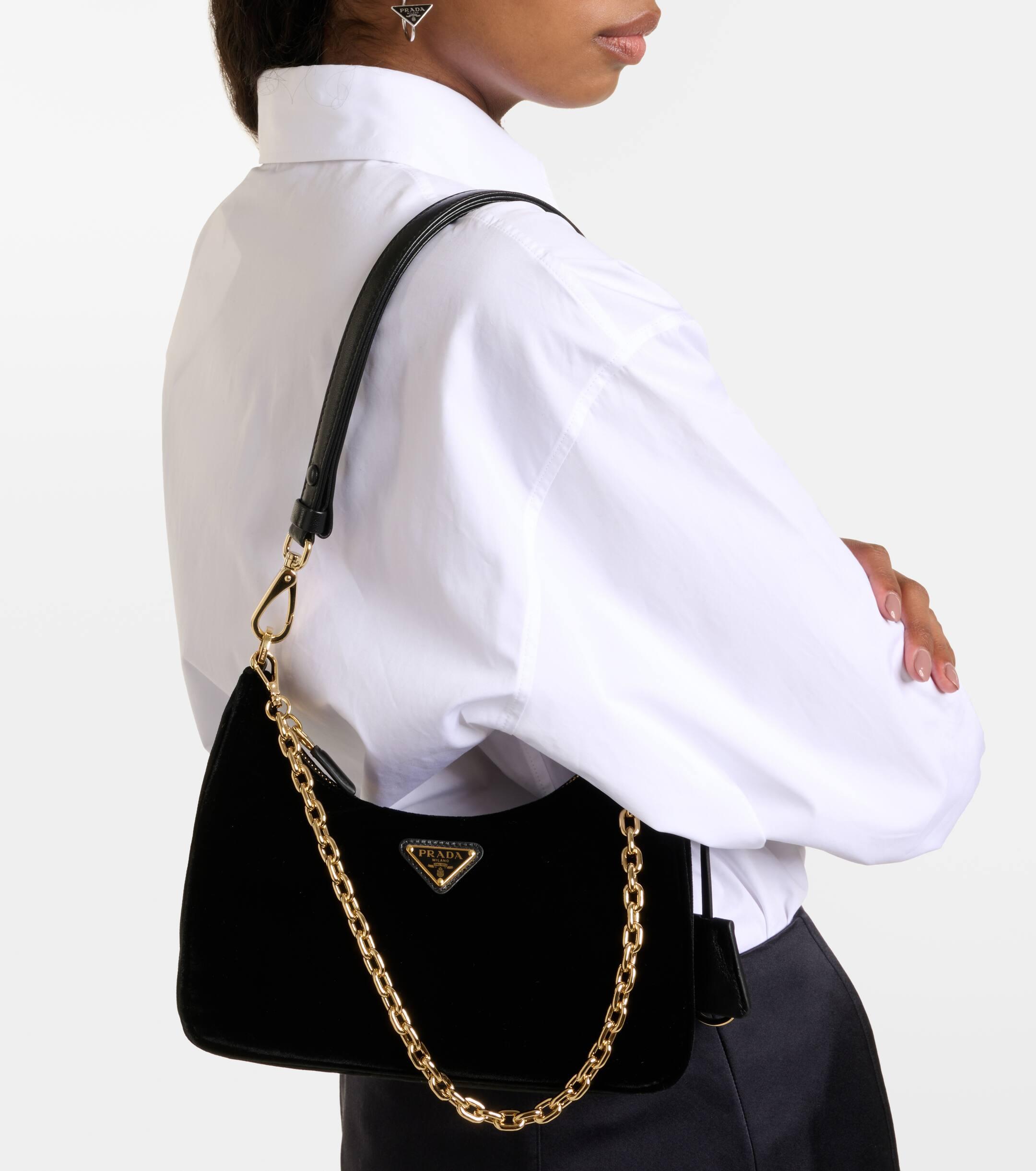 Prada Re Edition Small Velvet Shoulder Bag in Black Lyst UK