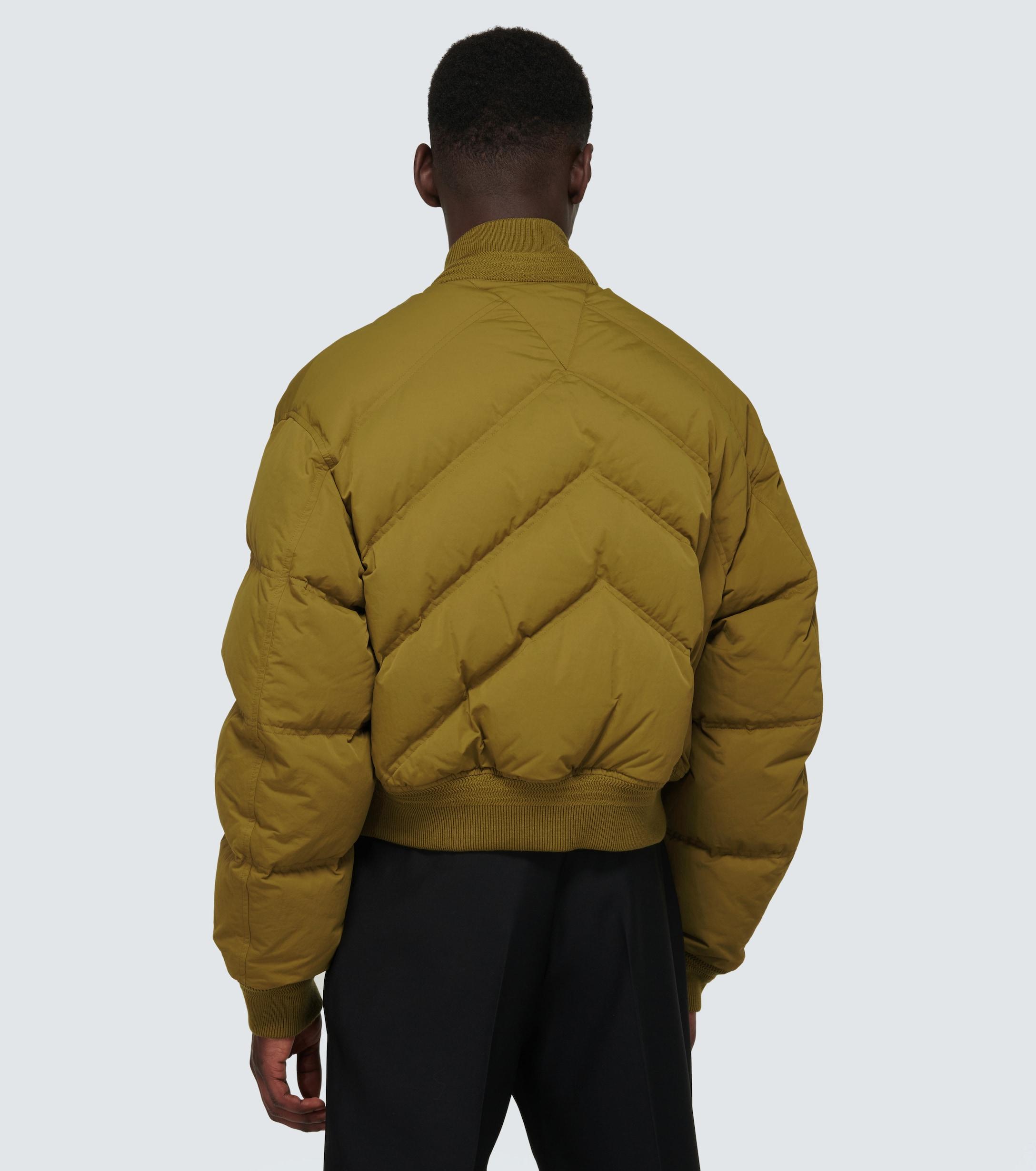 Bottega Veneta Cropped Padded Bomber Jacket in Green for Men | Lyst UK