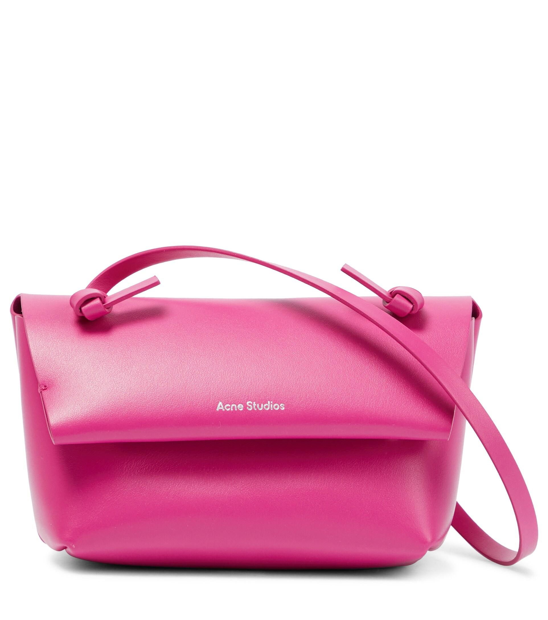 Acne Studios Alexandria Mini Leather Crossbody Bag in Pink | Lyst