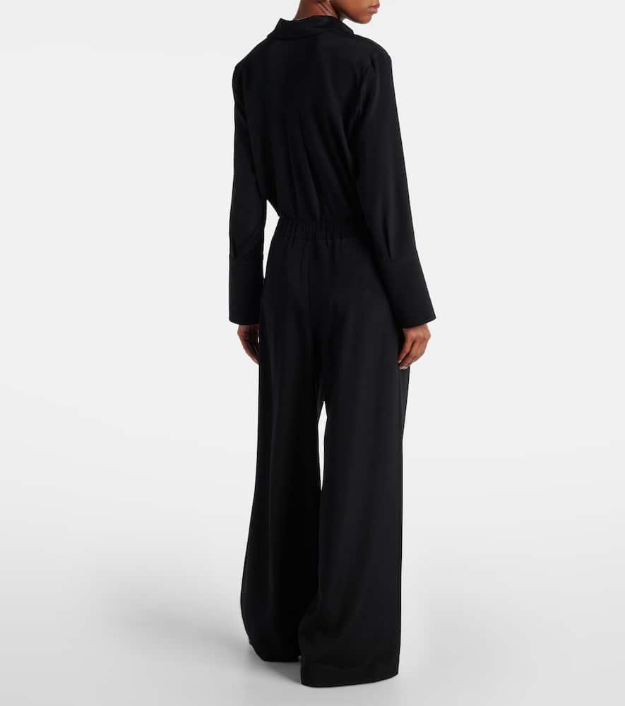 Max Mara Bonn Crepe De Chine Wide-Leg Pants in Blue | Lyst