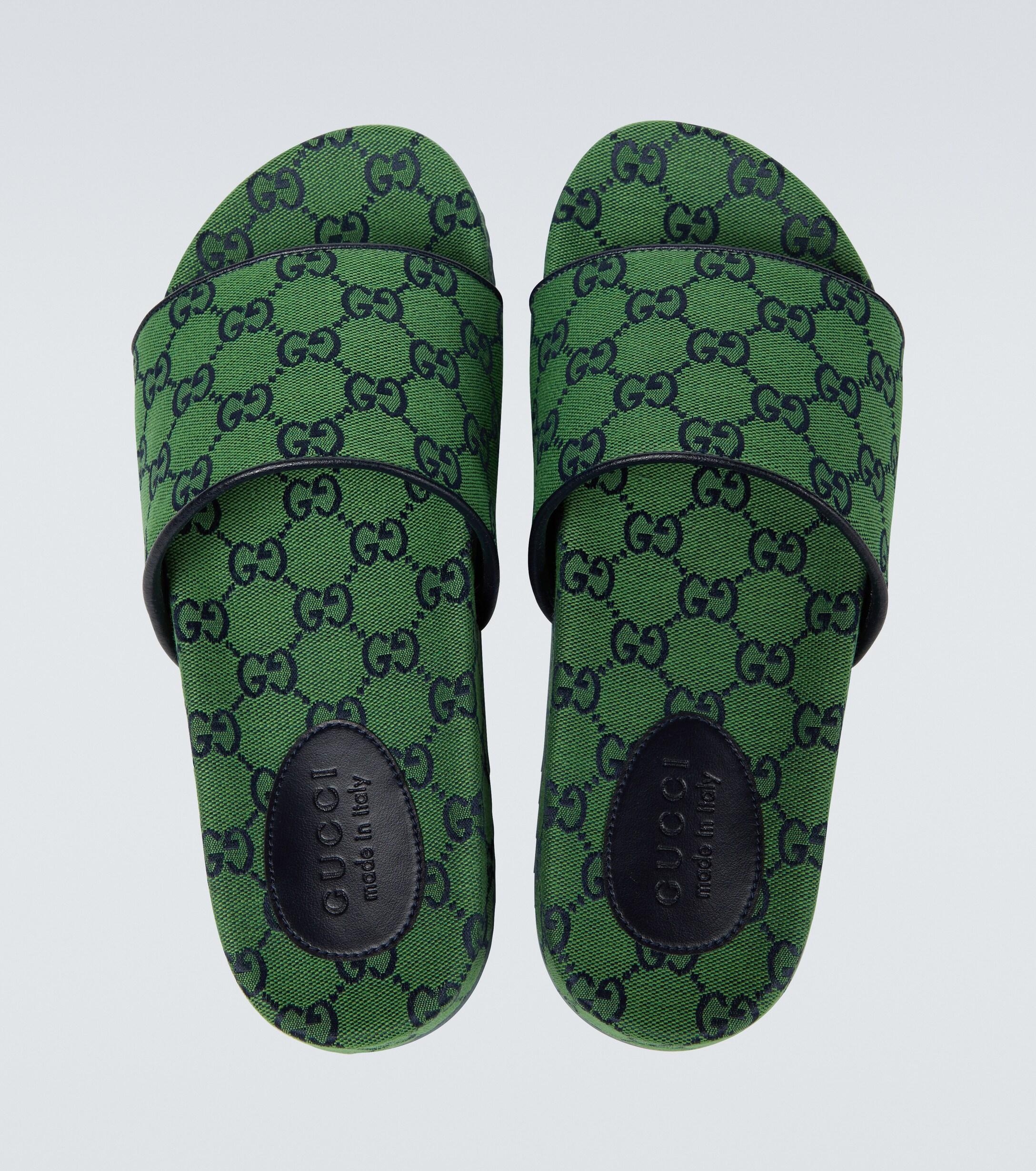 Gucci GG Multicolor Slides in Green for Men | Lyst