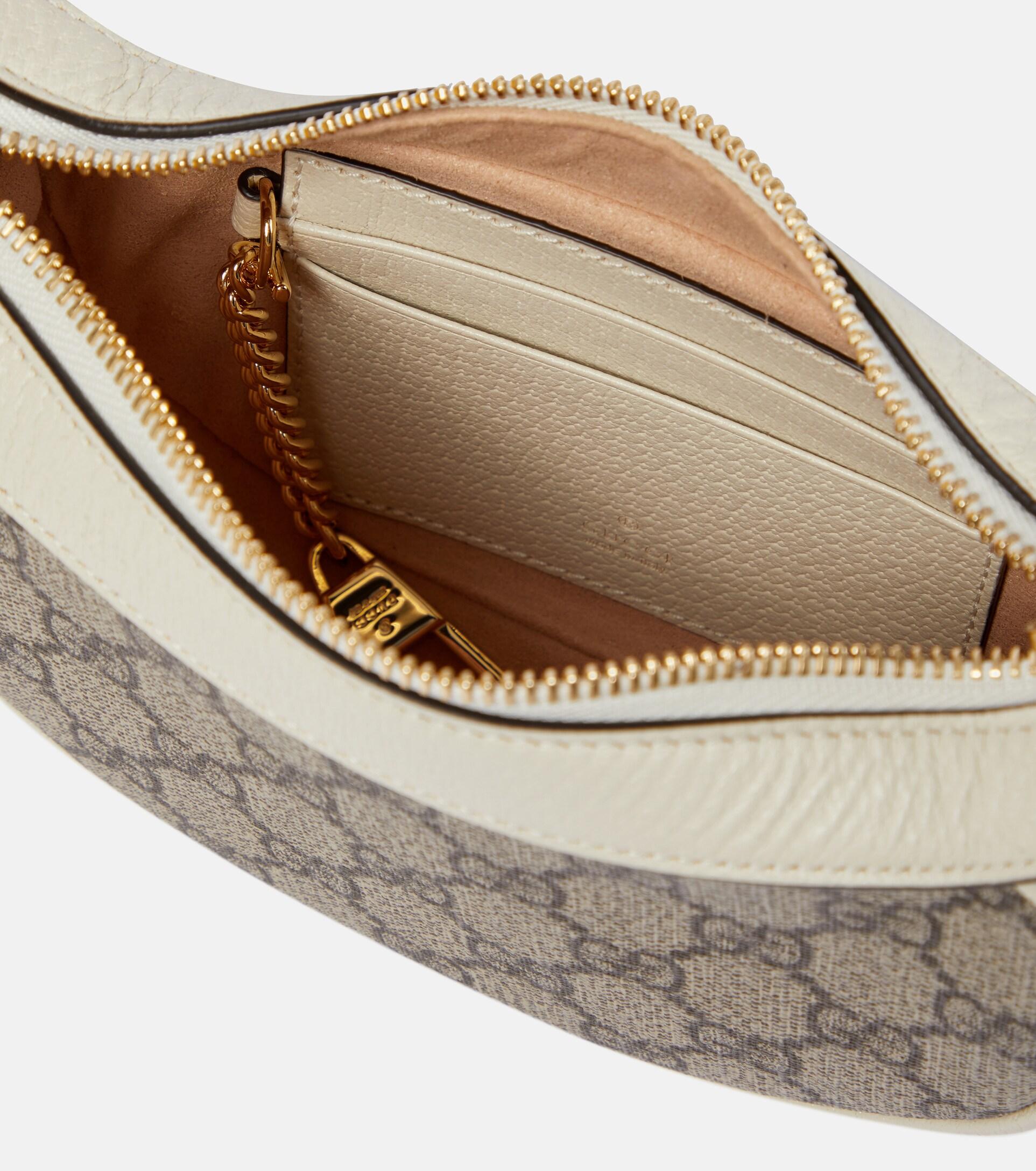 GUCCI Ophidia mini webbing-trimmed textured-leather and printed