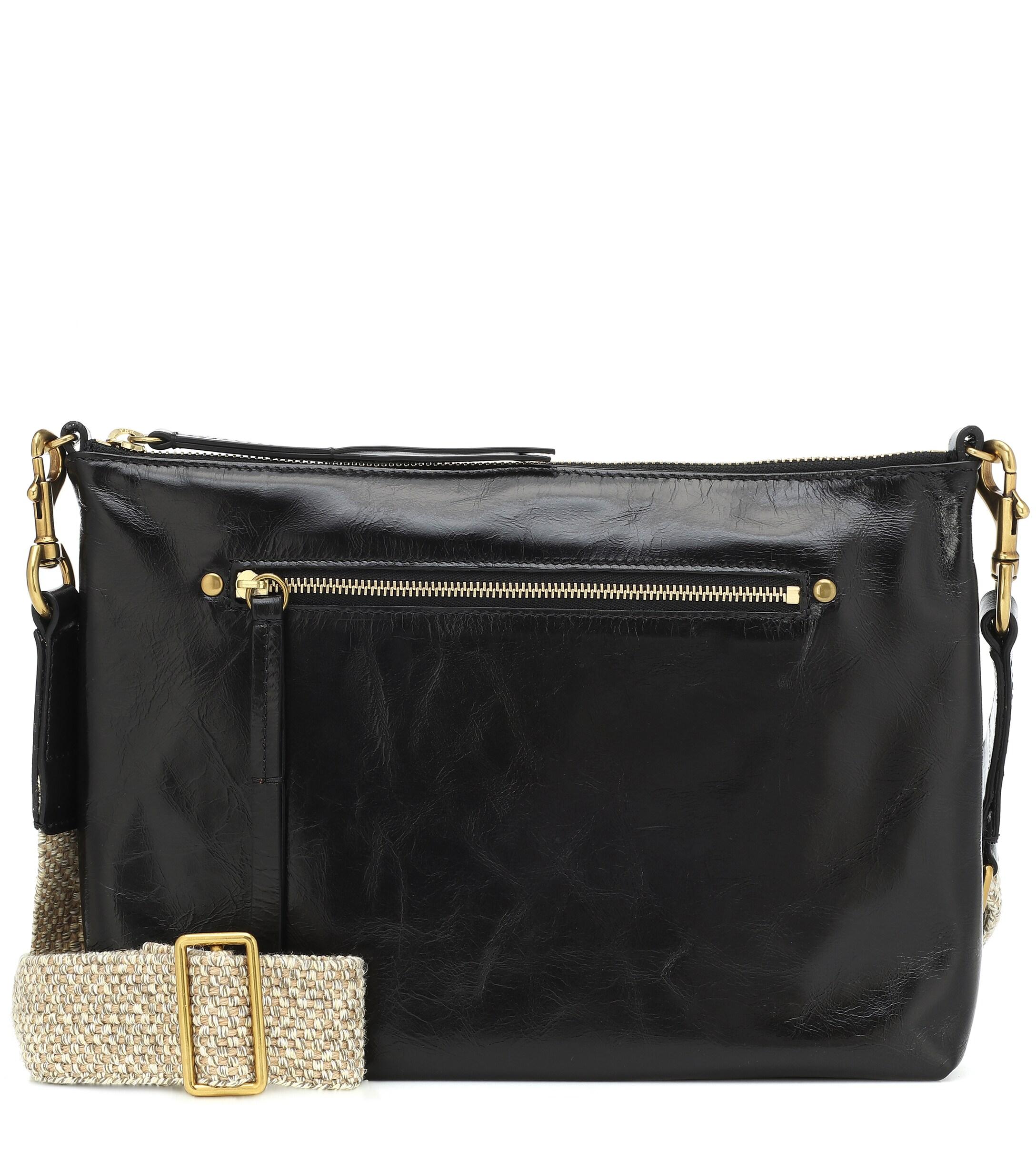 Isabel Marant Nessah Leather Crossbody Bag in Black Lyst