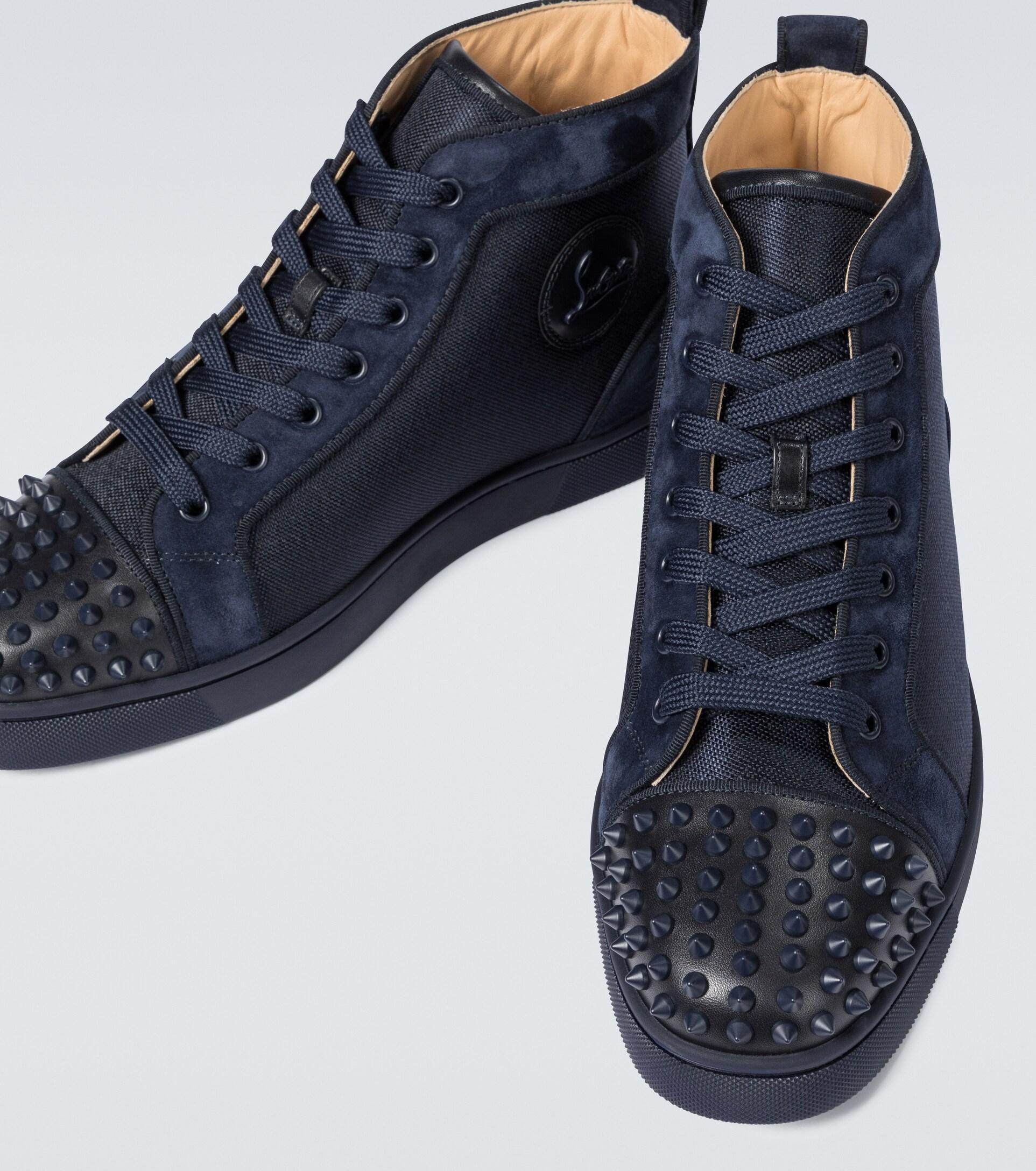 Christian Louboutin Lou Spikes Orlato Sneakers in Blue for Men | Lyst