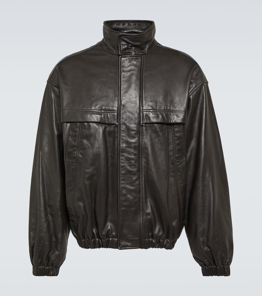 Lemaire ルメール Boxy Leather レザー ジャケット S Black Soft Boxy Leather Jacket by LEMAIRE on Sale
