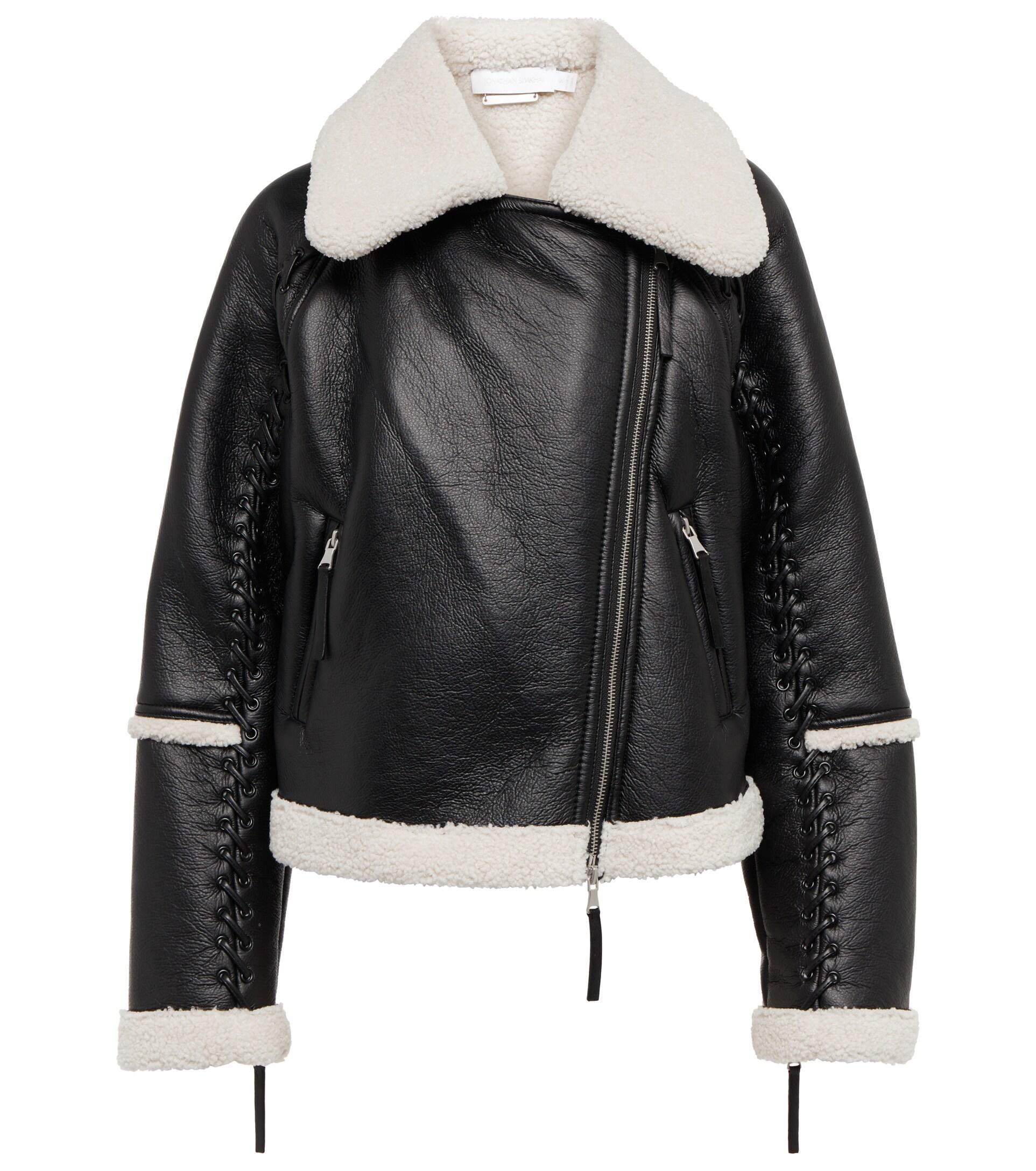 Jonathan Simkhai Corrine Faux Leather Jacket in Black | Lyst