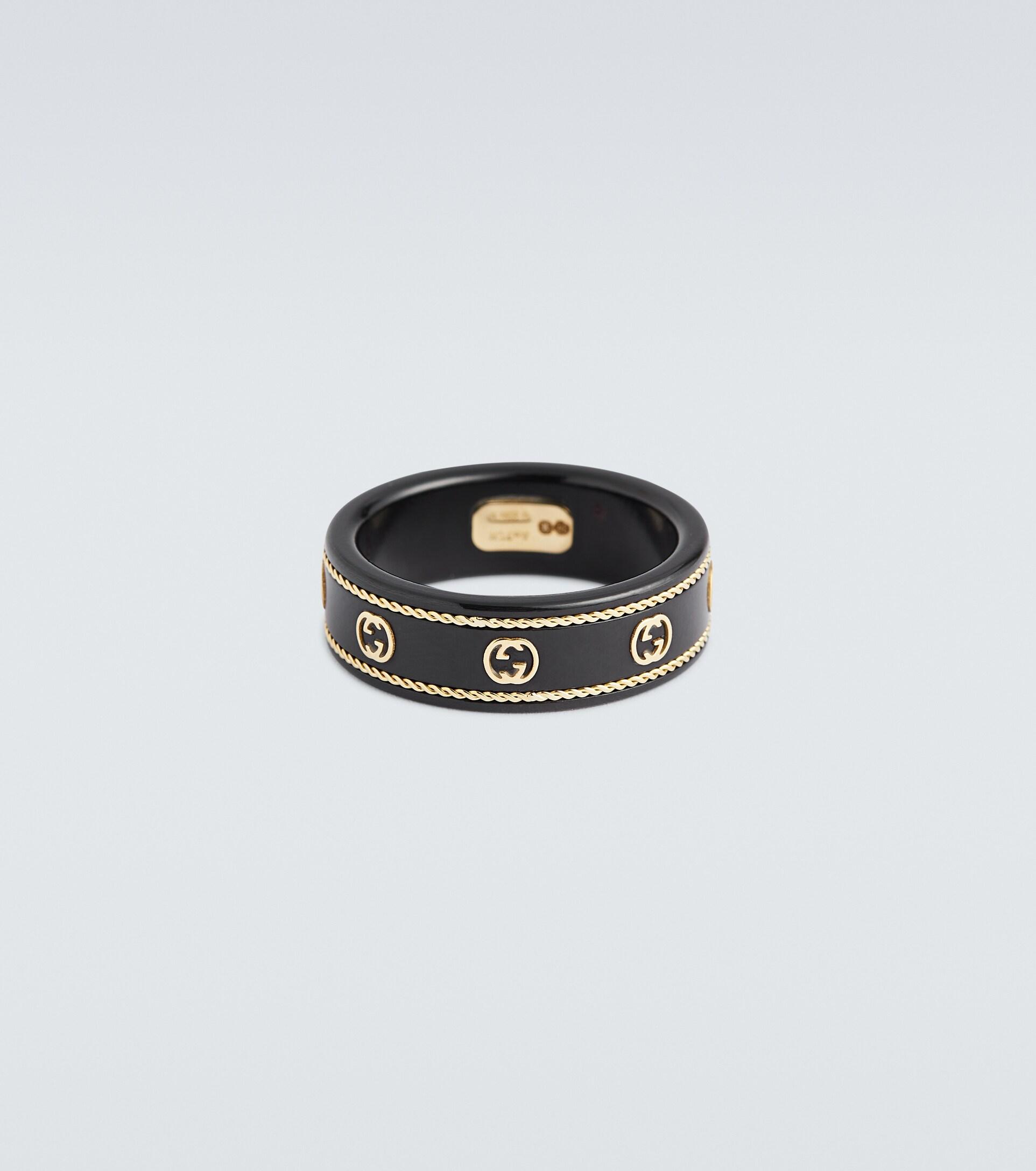 Gucci Icon Ring With Interlocking G in White for Men | Lyst