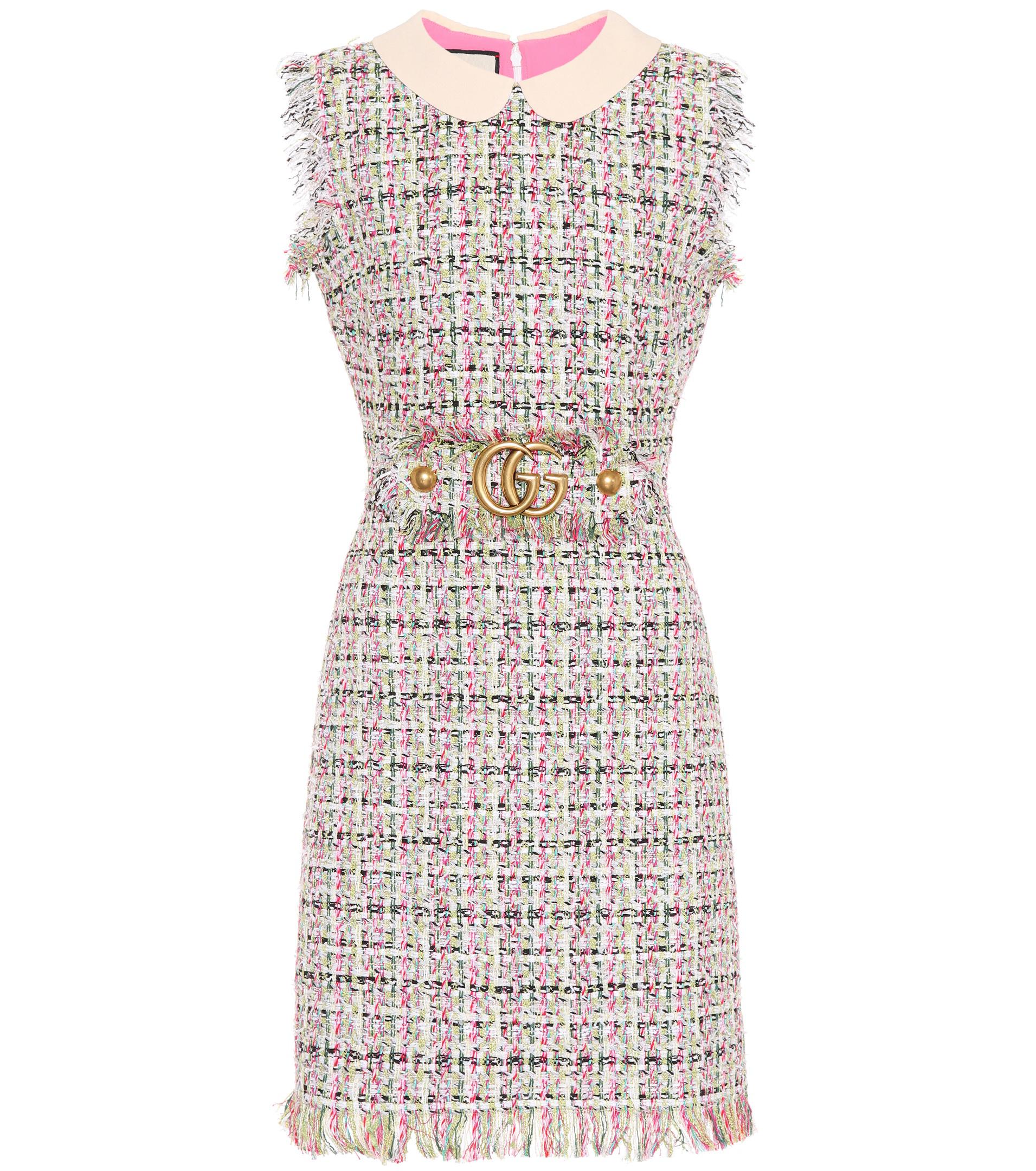 Gucci Embellished Tweed Dress | Lyst
