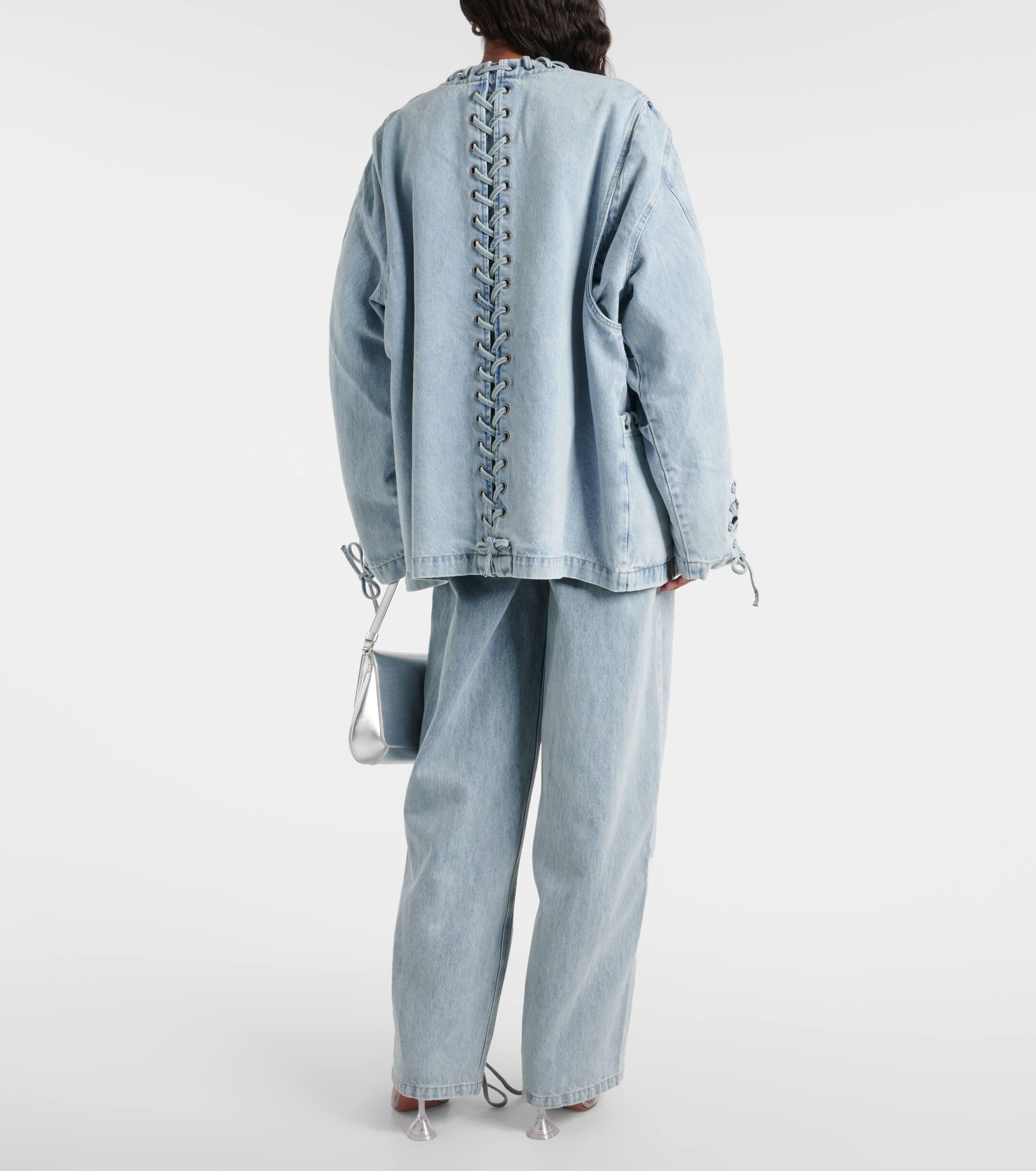 ROTATE BIRGER CHRISTENSEN Oversized Denim Jacket in Blue