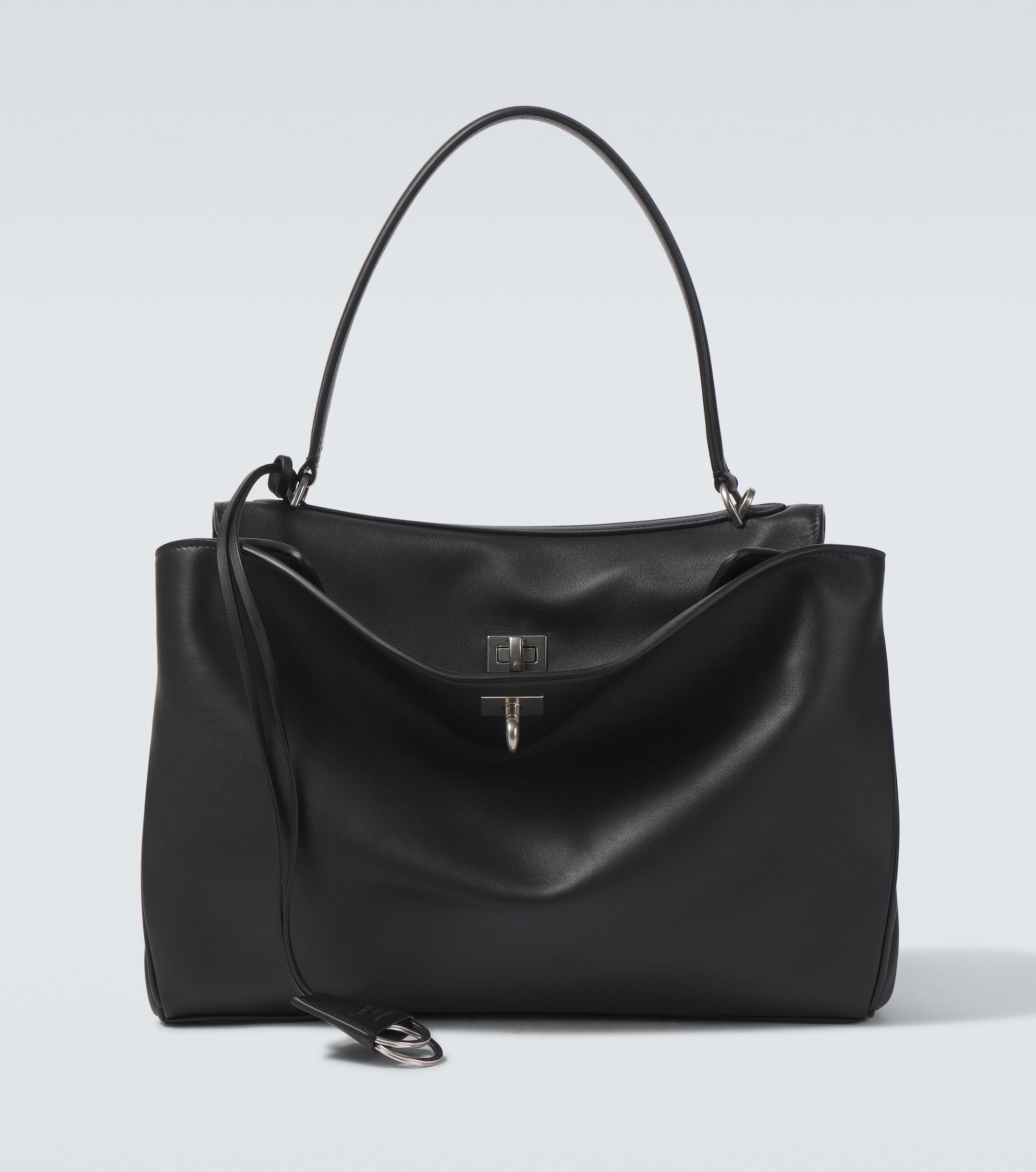 Balenciaga Rodeo Medium Leather Shoulder Bag in Black for Men Lyst Australia