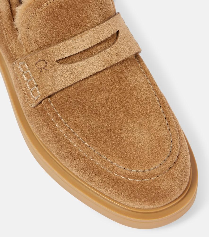 Gianvito Rossi Harris Suede Penny Loafers in Brown | Lyst