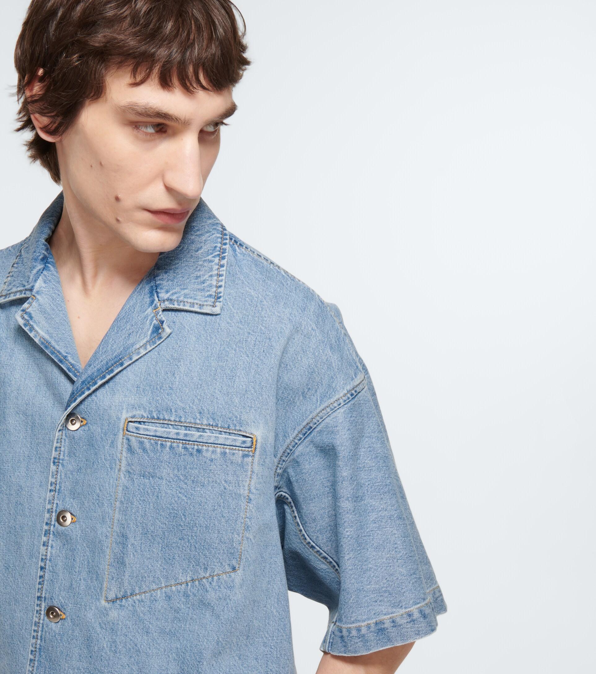 【美品】  BOTTEGA VENETA / ボッテガヴェネタ | Cropped Denim Shirt / ライトブリーチ デニム クロップドシャツ ジャケット | 36 | インディゴ | レディース Bottega Veneta Cropped Denim Shirt in Blue for Men | Lyst