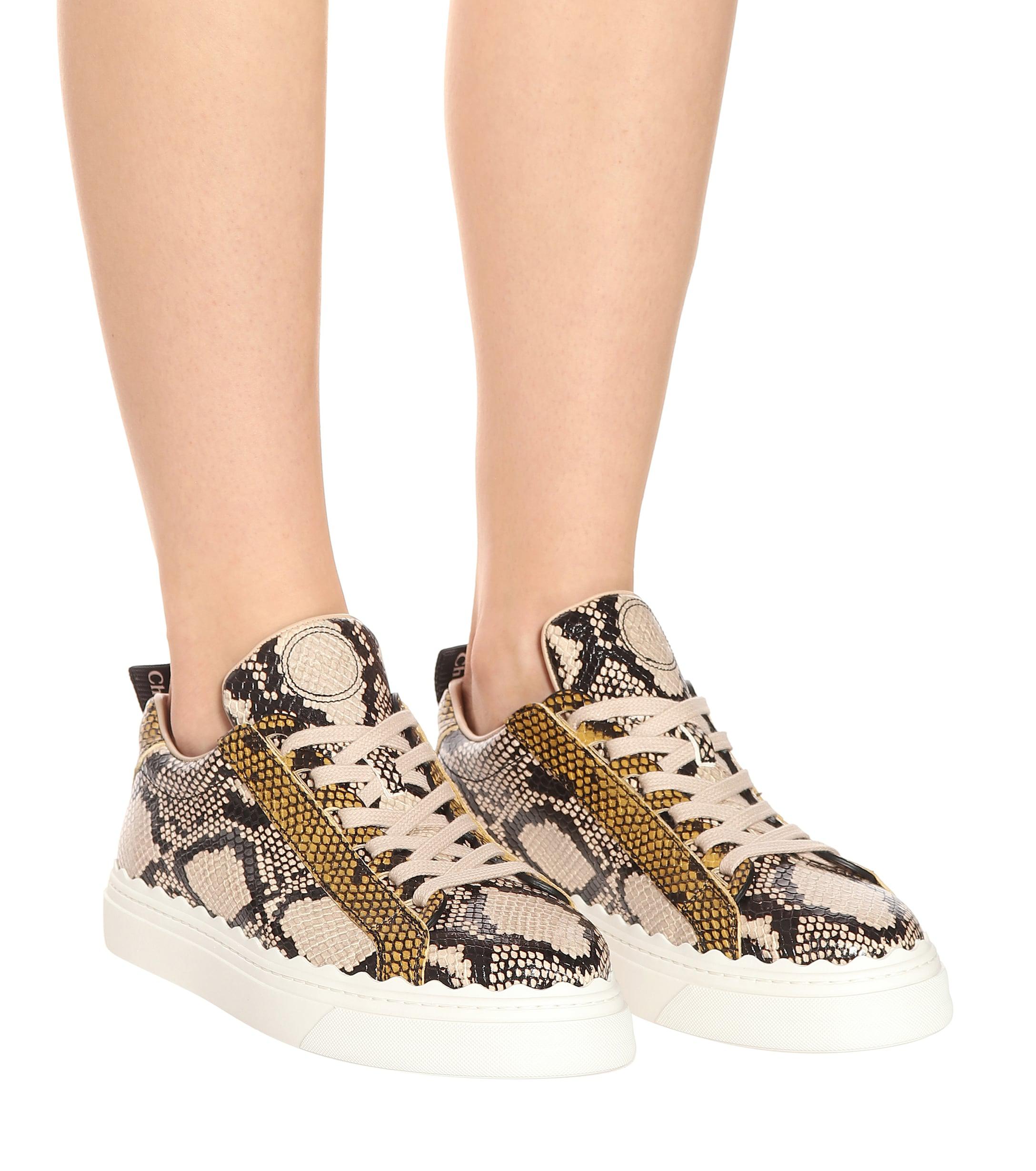 chloe snakeskin sneakers