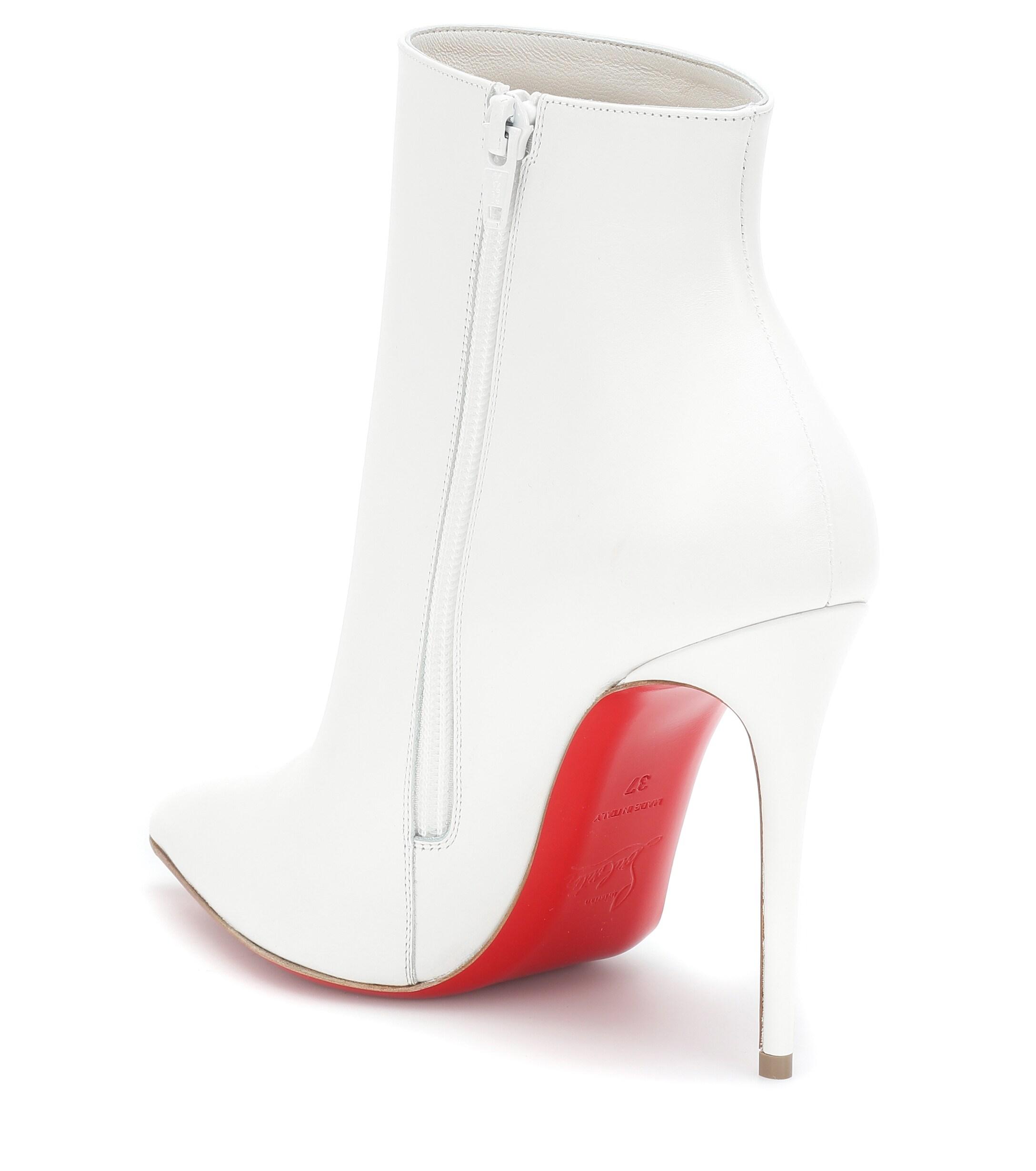 Christian Louboutin So Kate 100 Leather Ankle Boots in White - Lyst
