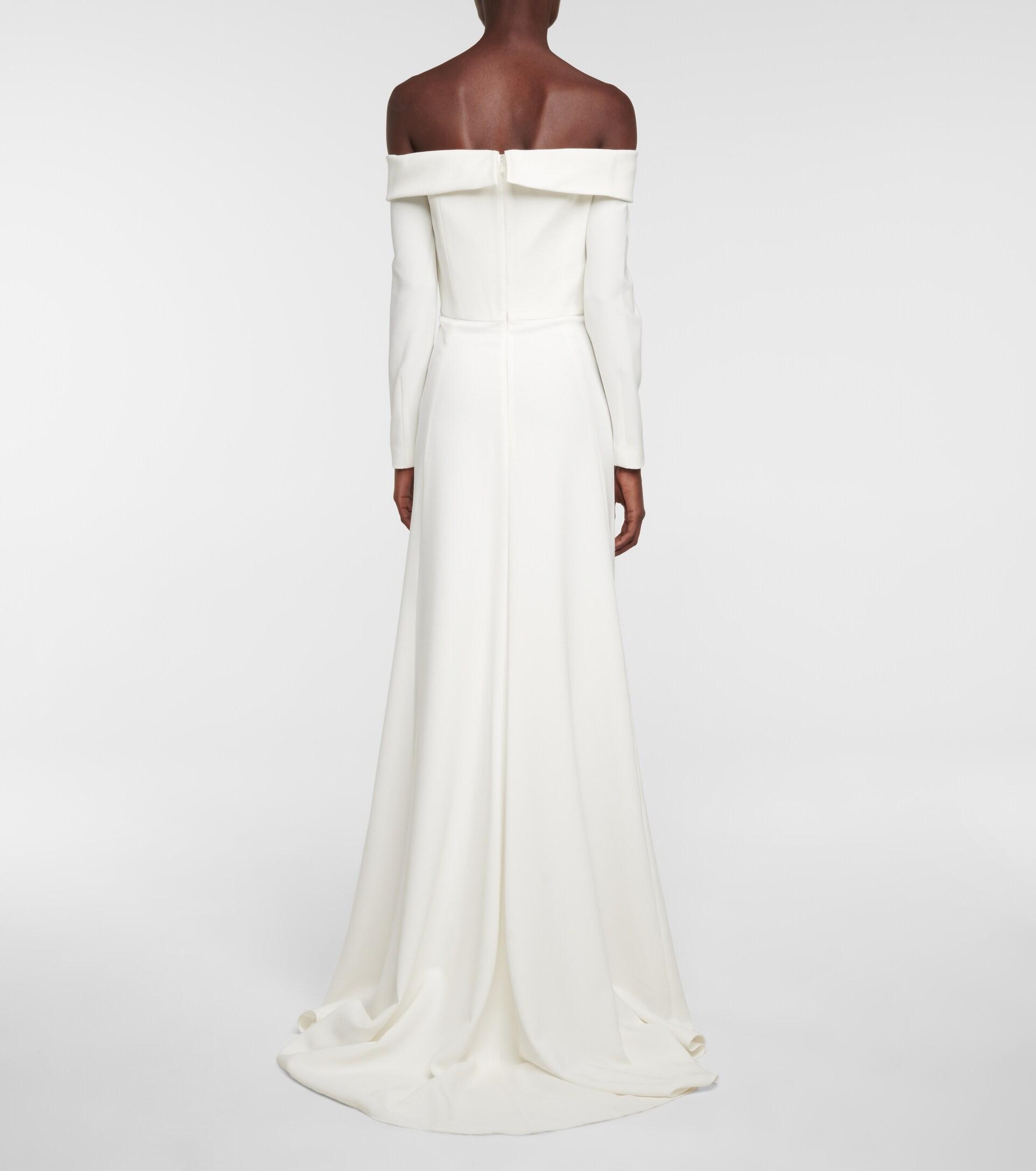 Max Mara Bridal Fucino Off-shoulder Cady Gown in White | Lyst