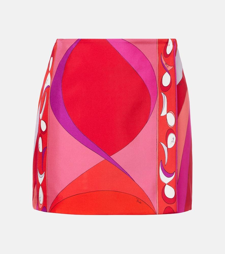 EMILIO PUCCI 赤柄　スカート Emilio Pucci エミリオプッチ 61RV37 イタリア製 シルク