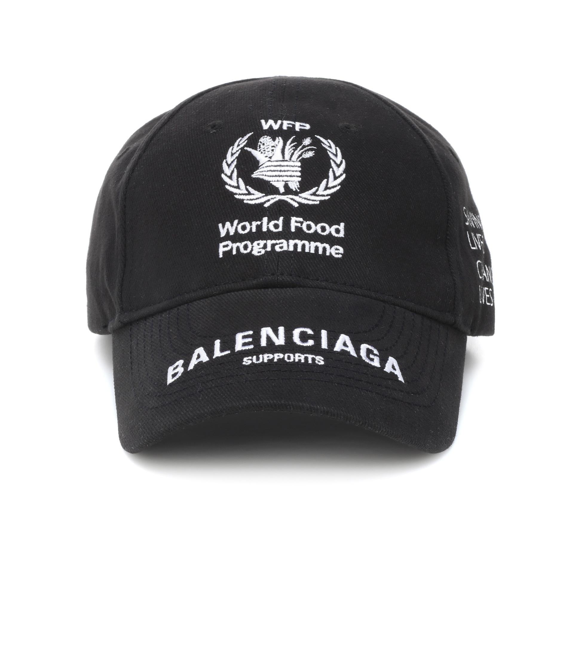Balenciaga Cotton World Food Programme Cap in Black | Lyst
