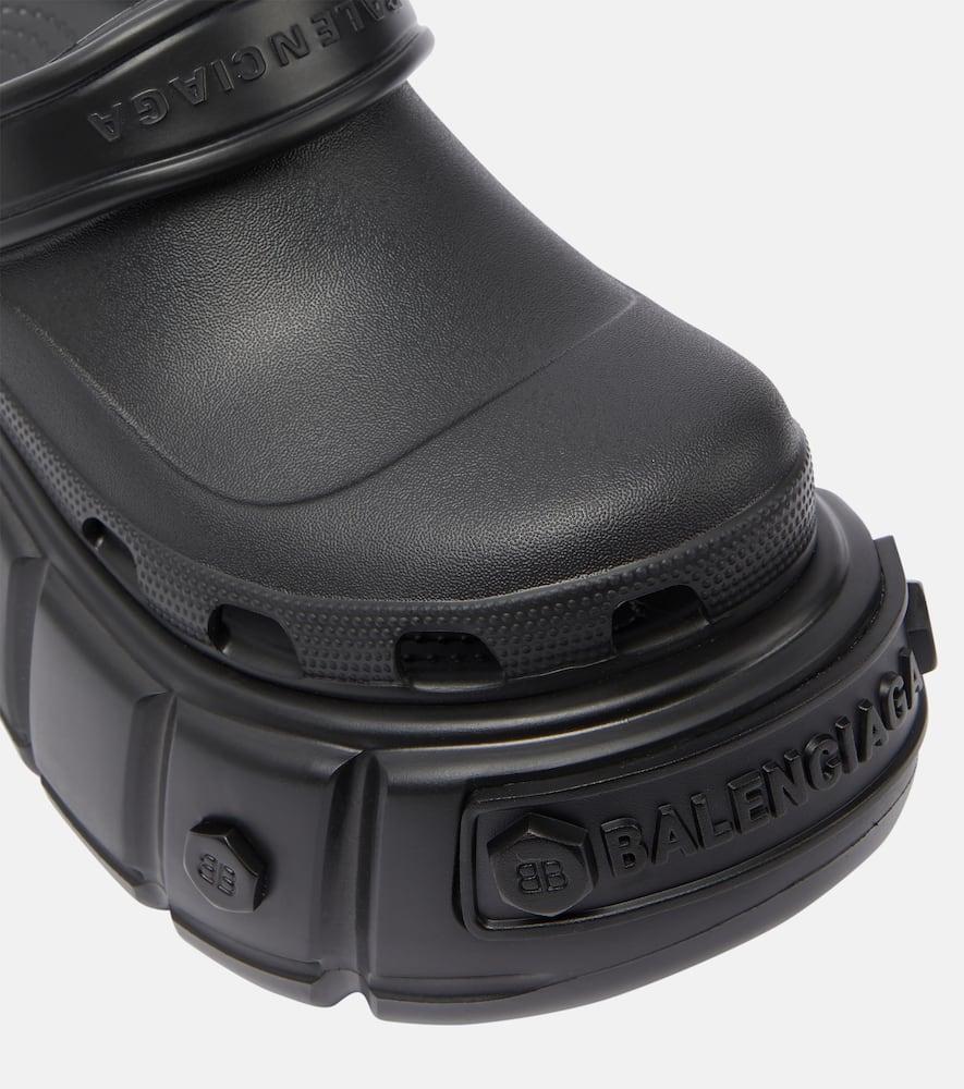 Balenciaga X Crocs Hardcrocs Platform Slides in Black | Lyst