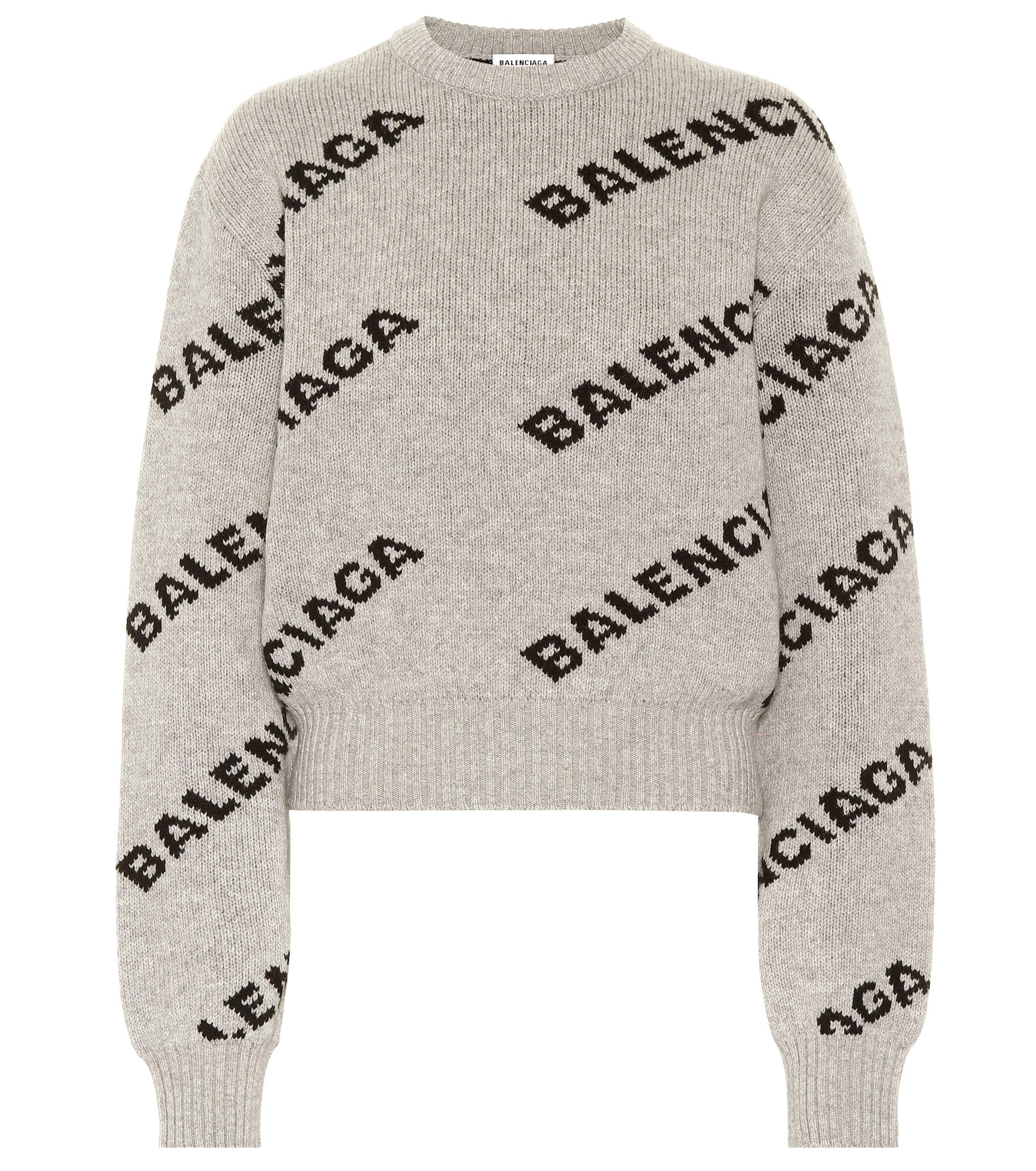 Balenciaga Camel Hair And Wool-blend Sweater in Grey (Gray) | Lyst