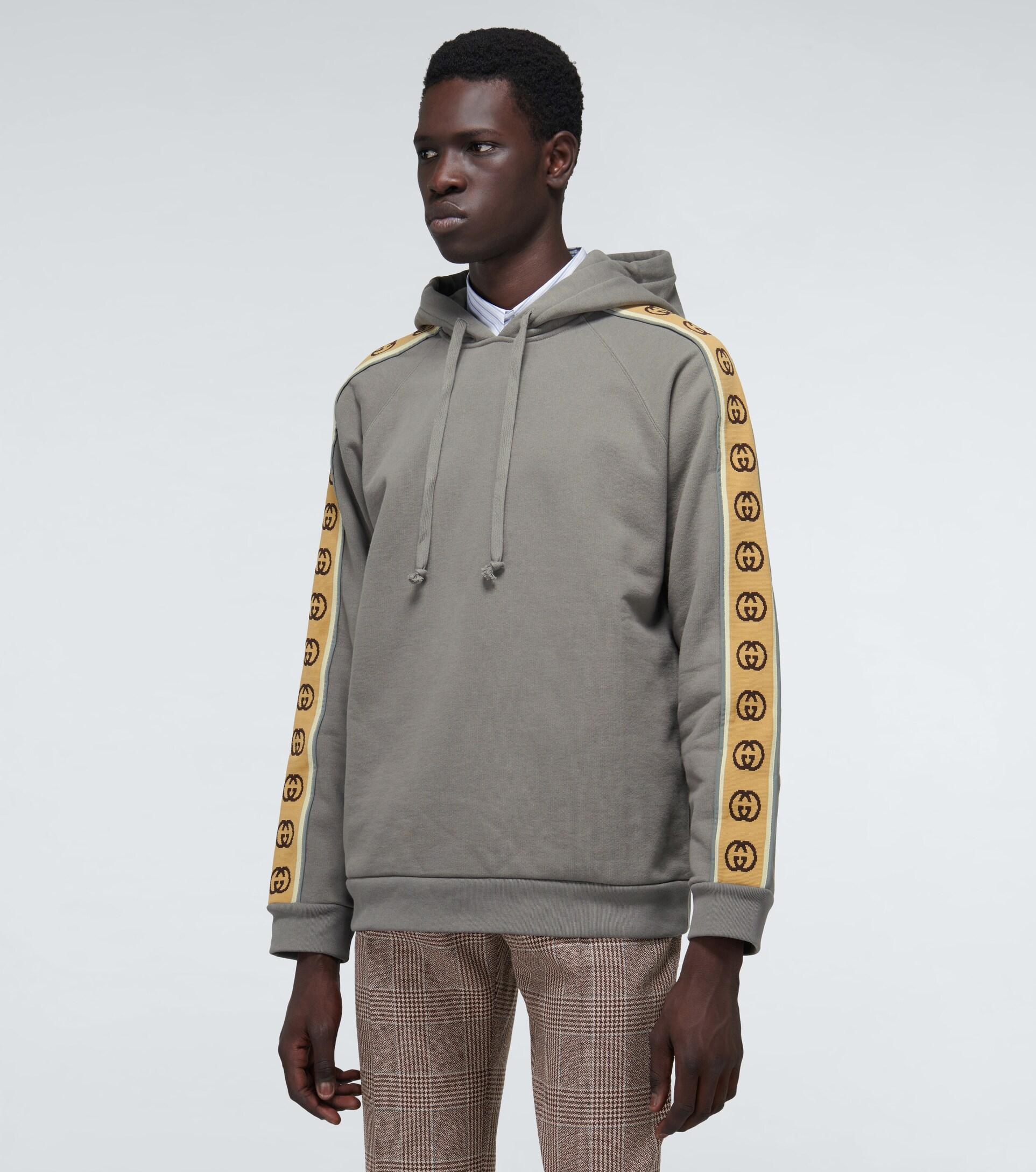 Gucci Cotton Jersey Hooded Sweatshirt in Gray for Men Lyst