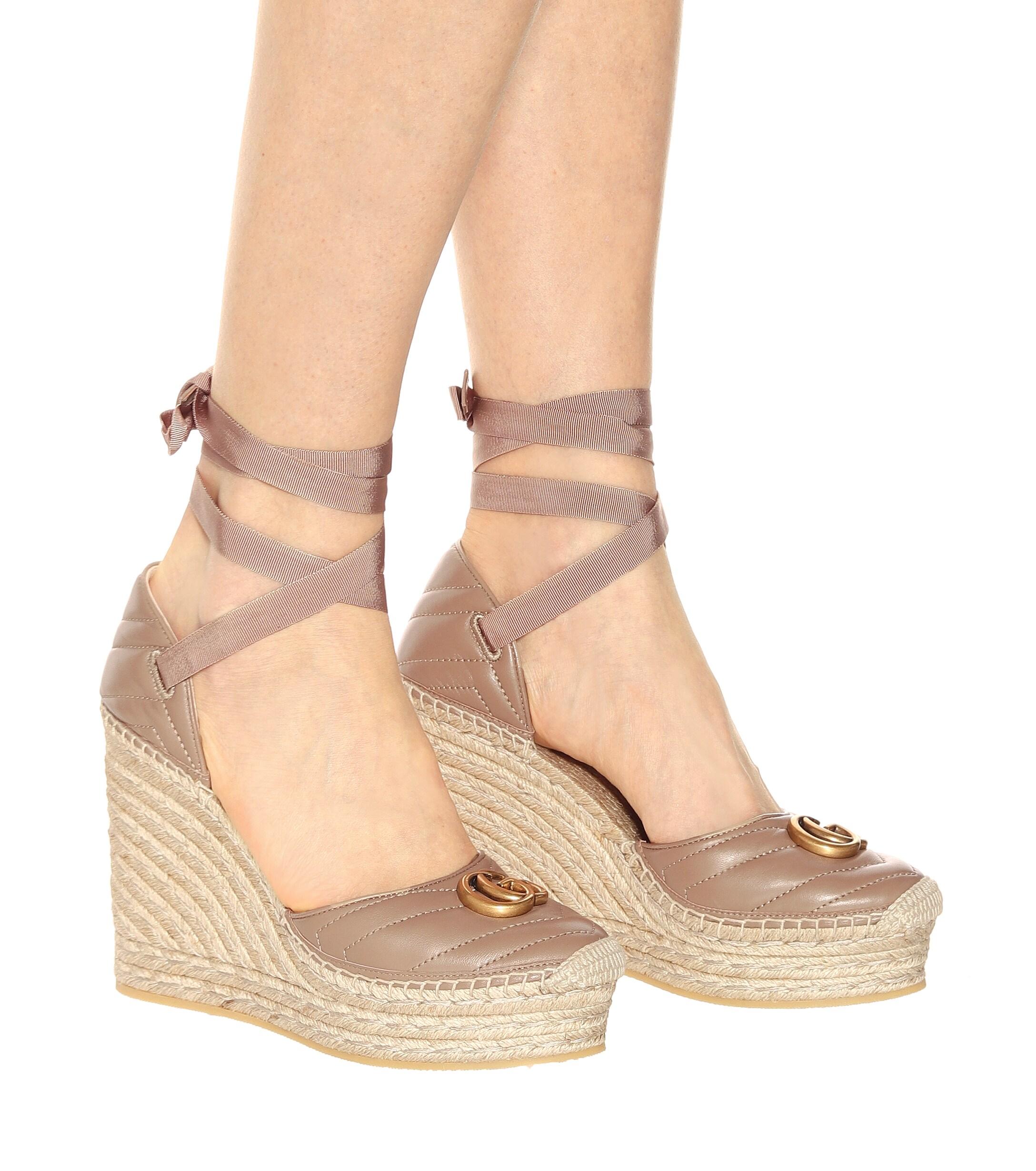 gucci double g leather espadrilles