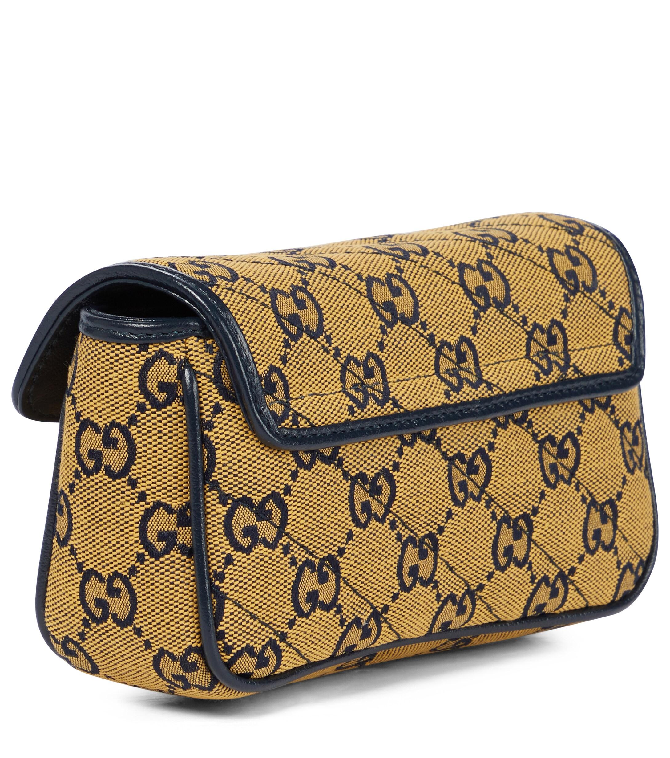 Gucci GG Marmont Super Mini Leather Cross-body Bag in Natural