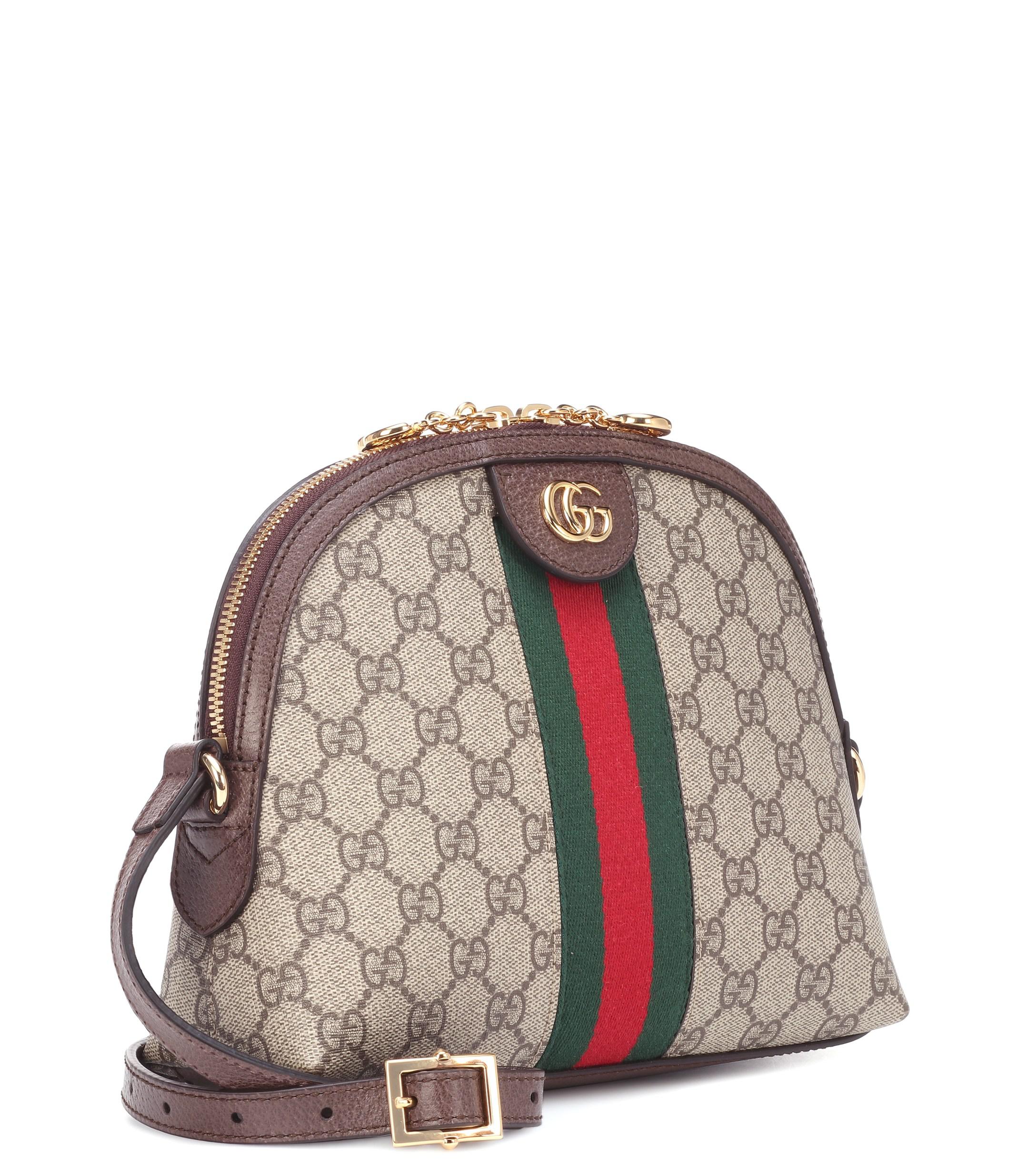 Gucci Ophidia GG Small Shoulder Bag in Brown - Lyst