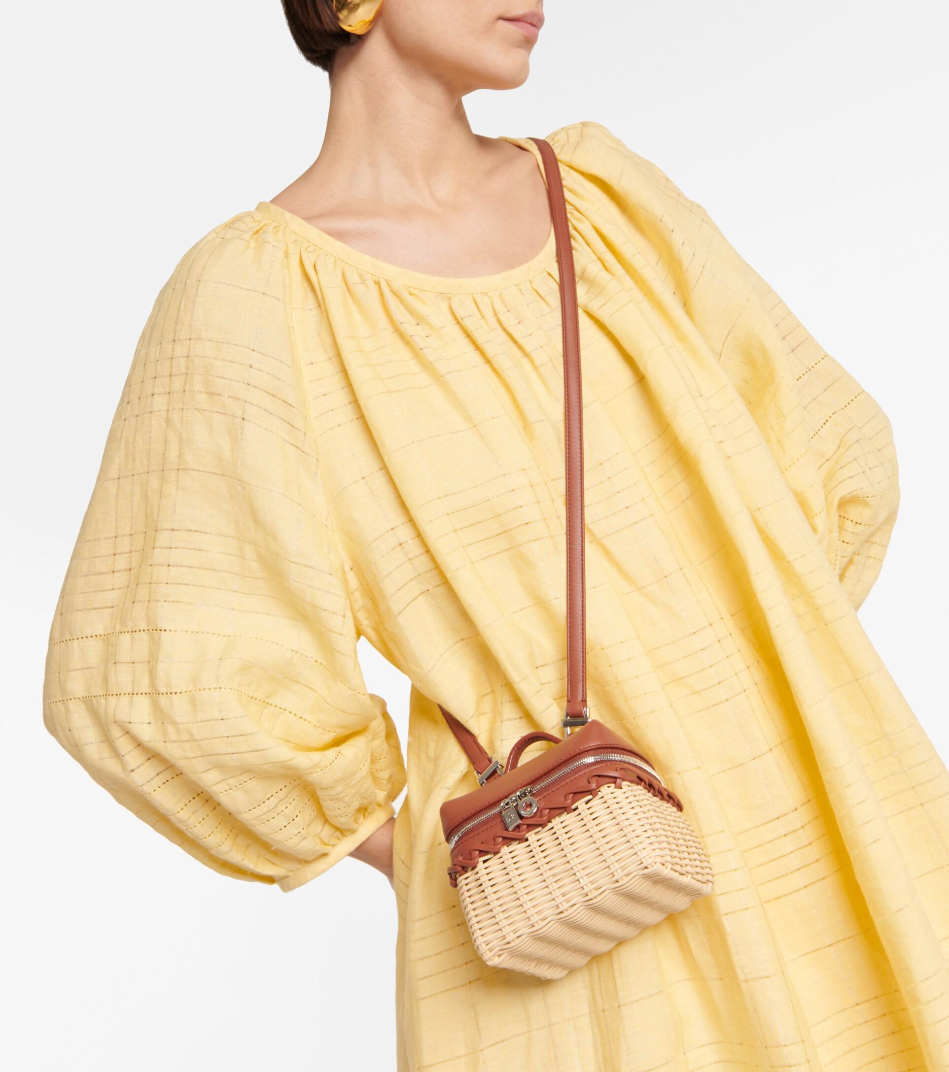 Puffy Pouch Small Leather Shoulder Bag in Yellow - Loro Piana