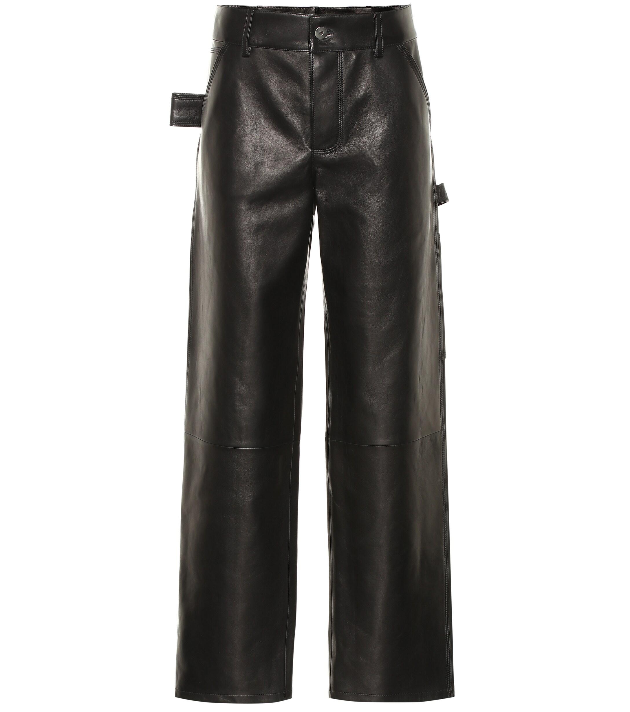 Bottega Veneta Leather Pants in Black - Lyst