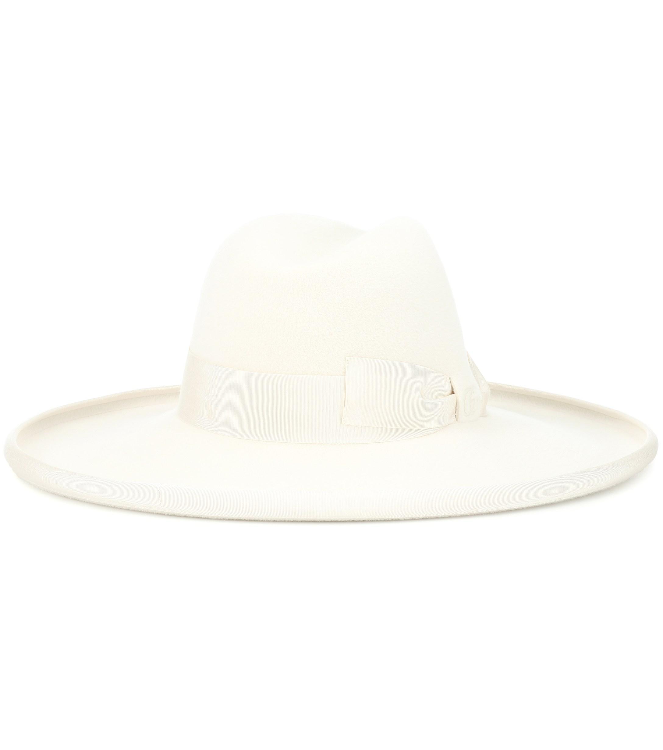 Gucci Wide-brimmed Felt Hat in White | Lyst