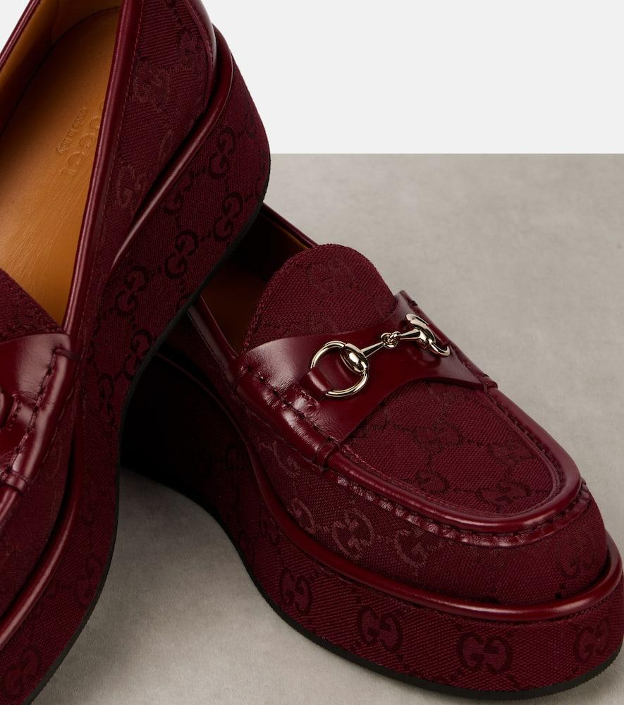 Gucci Horsebit Wedge Loafer, Fabric in Red Lyst UK