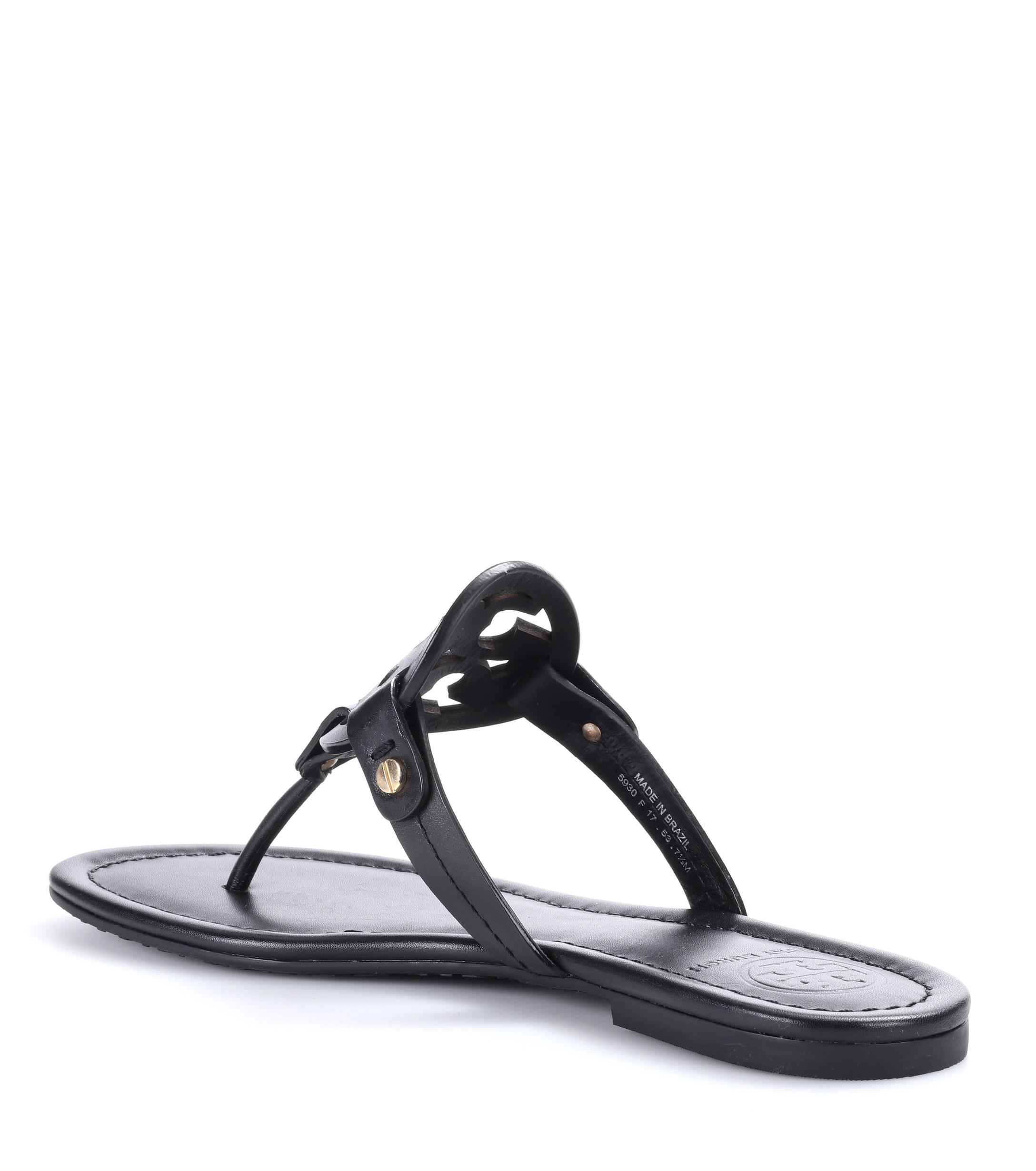 Tory Burch Miller Leather Sandals in Black - Lyst