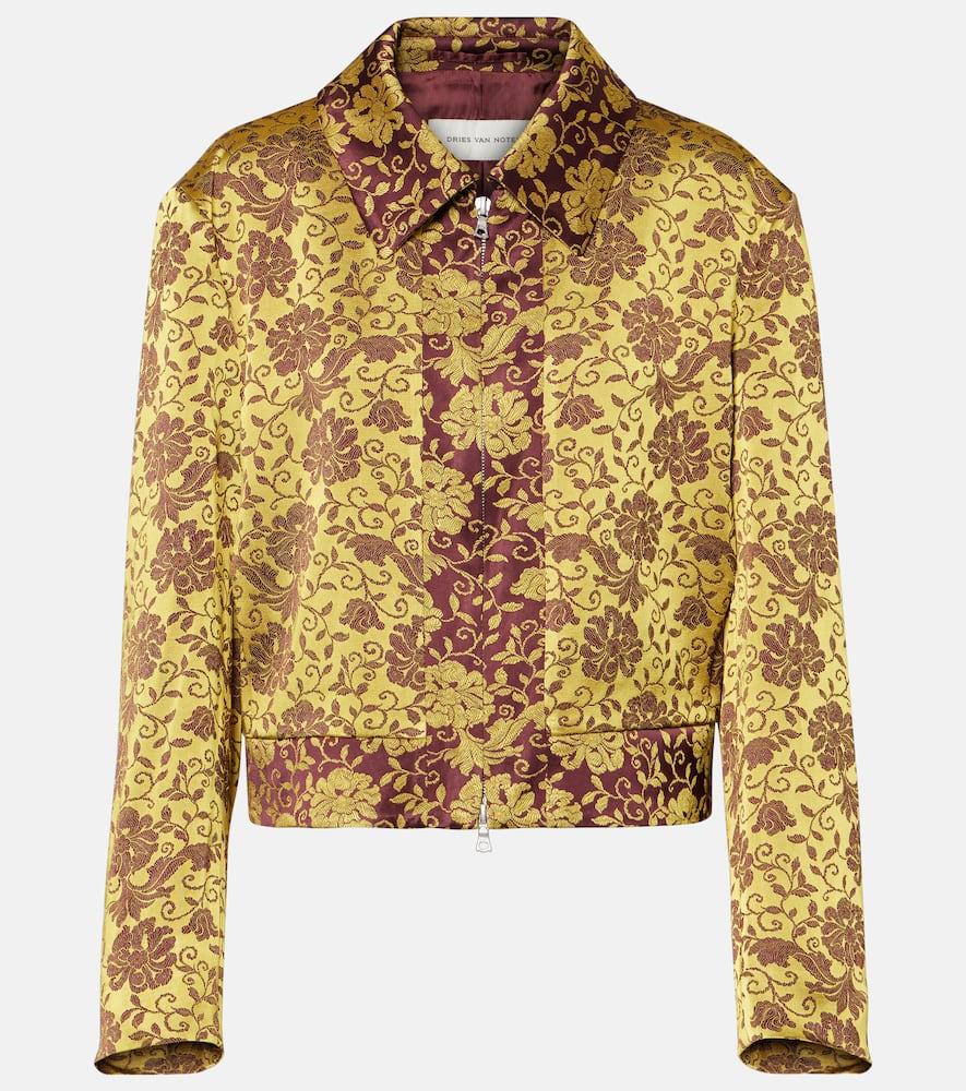 Dries Van Noten Floral Jacquard Jacket in Yellow Lyst UK