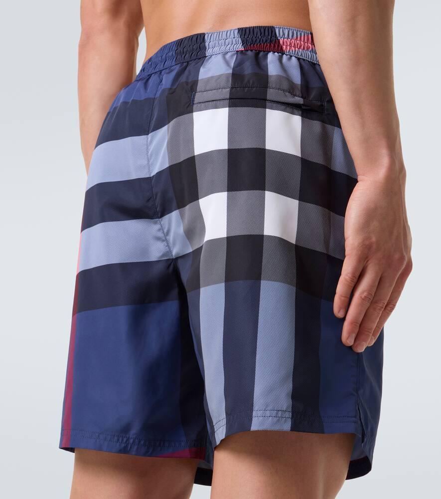 Short De Bain Check Burberry pour homme en coloris Bleu Lyst