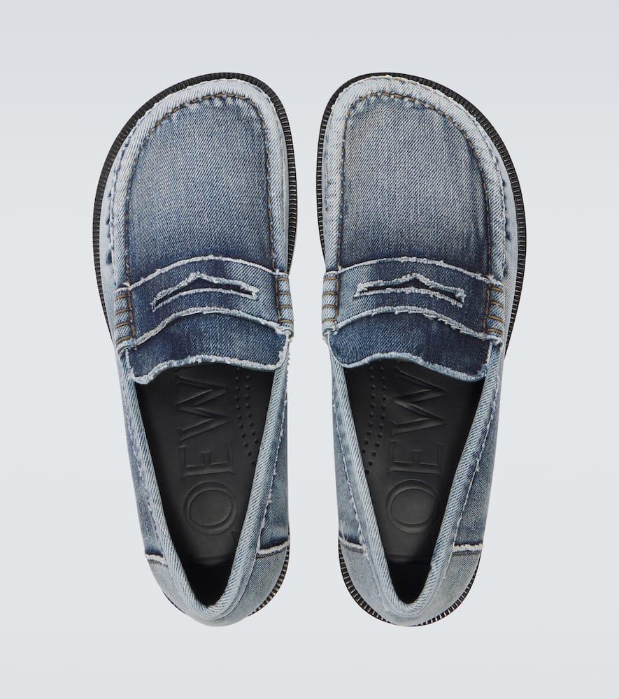 Loewe Campo Denim Penny Loafers in Blue for Men | Lyst