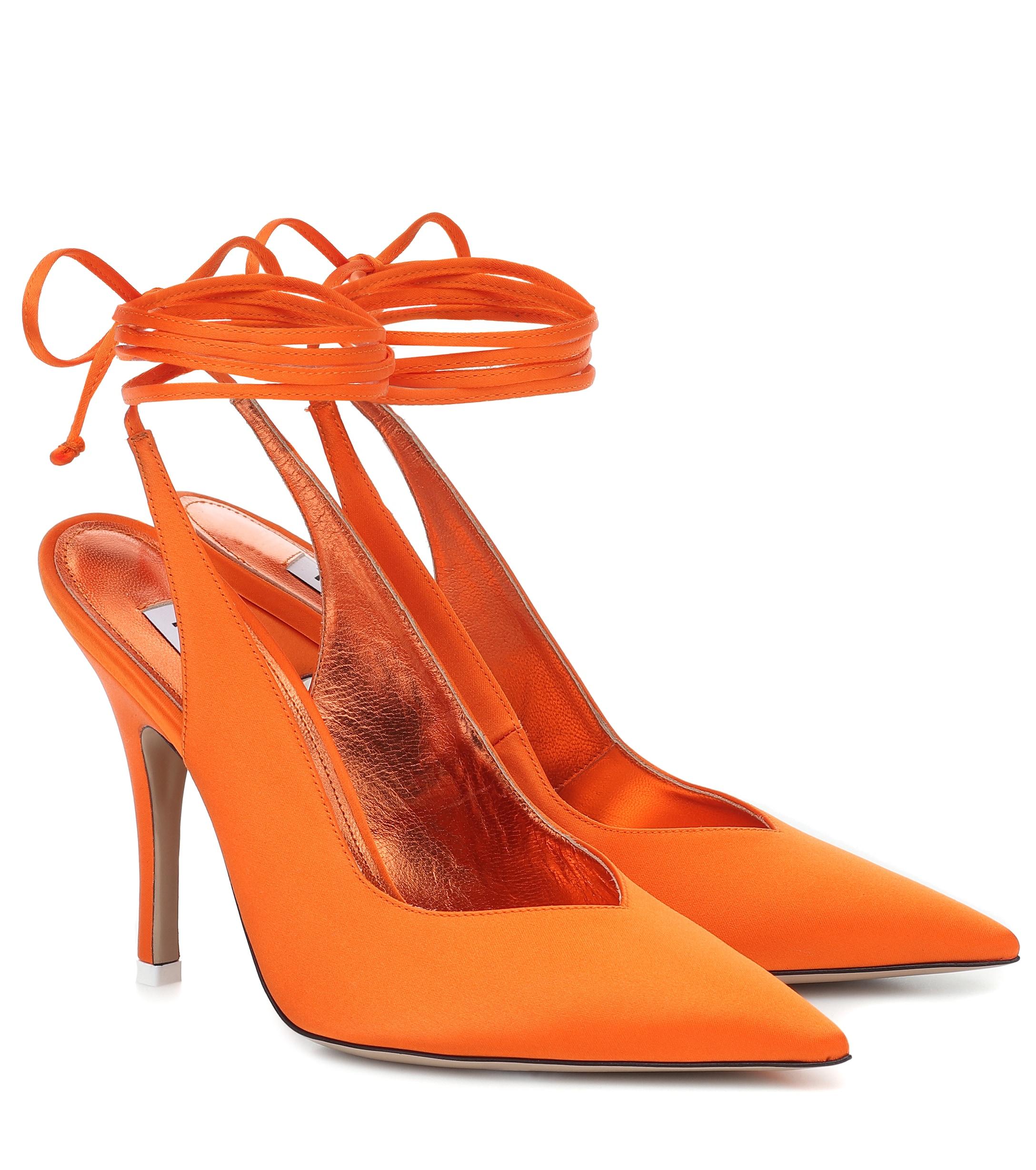 orange slingbacks
