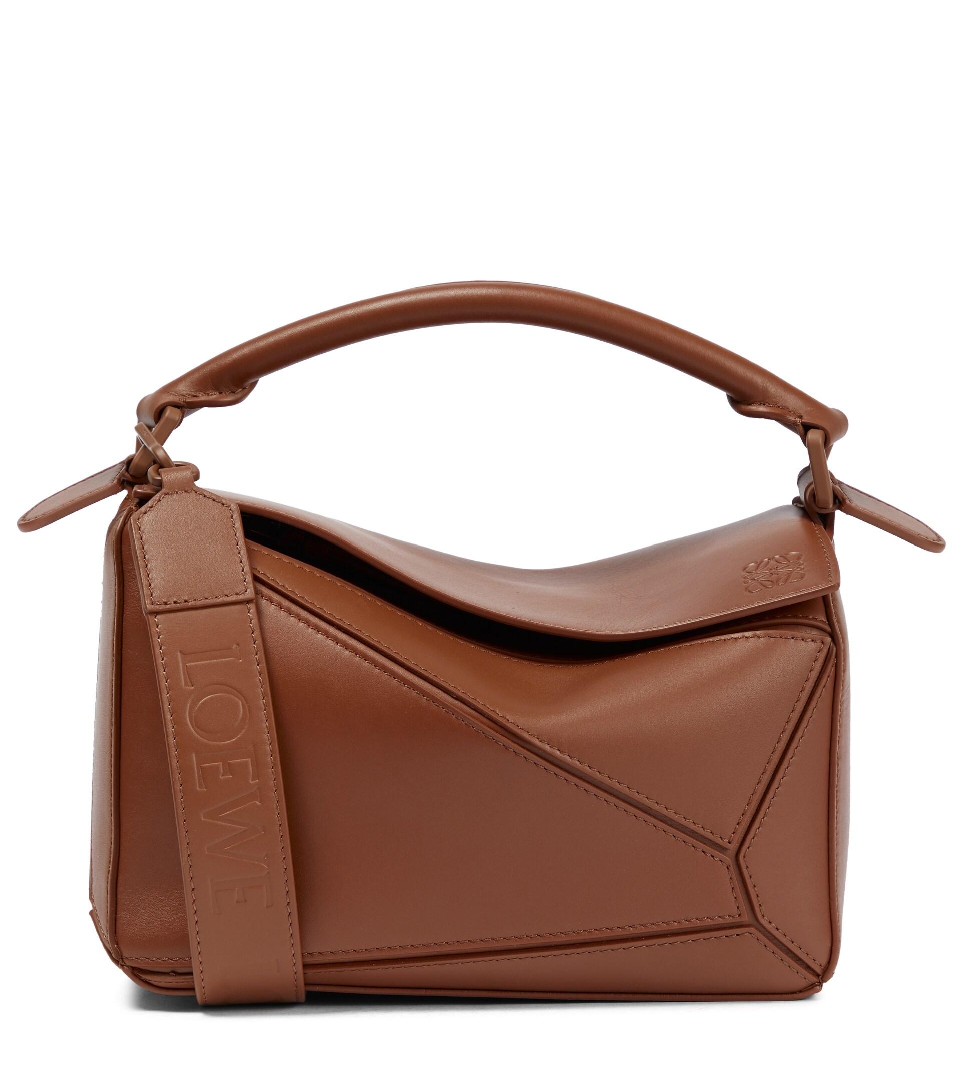 Loewe Puzzle Small Leather Shoulder Bag in Brown Lyst