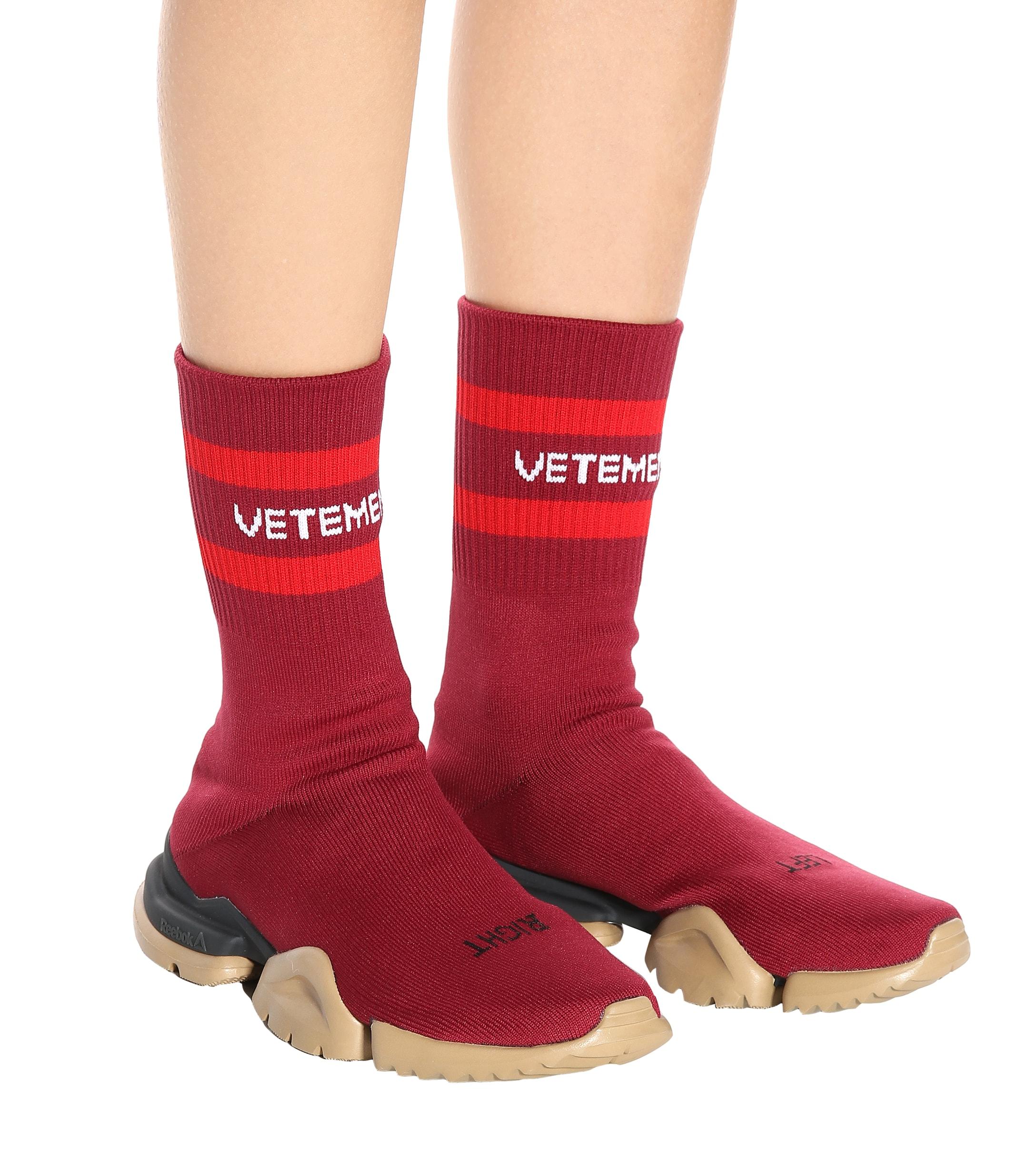 Vetements X Reebok Classic Sock Sneakers in Red | Lyst