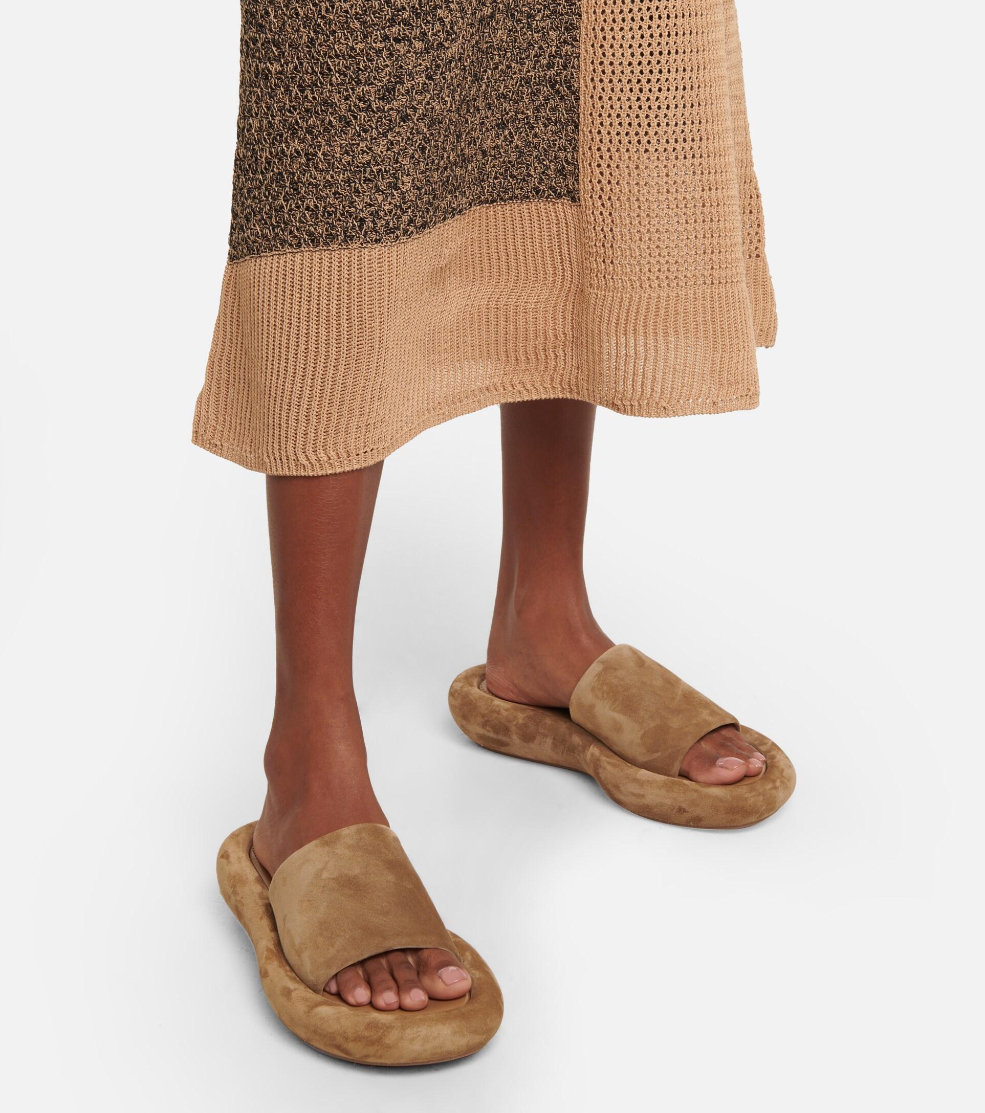 Christian Louboutin Suede Slides in 