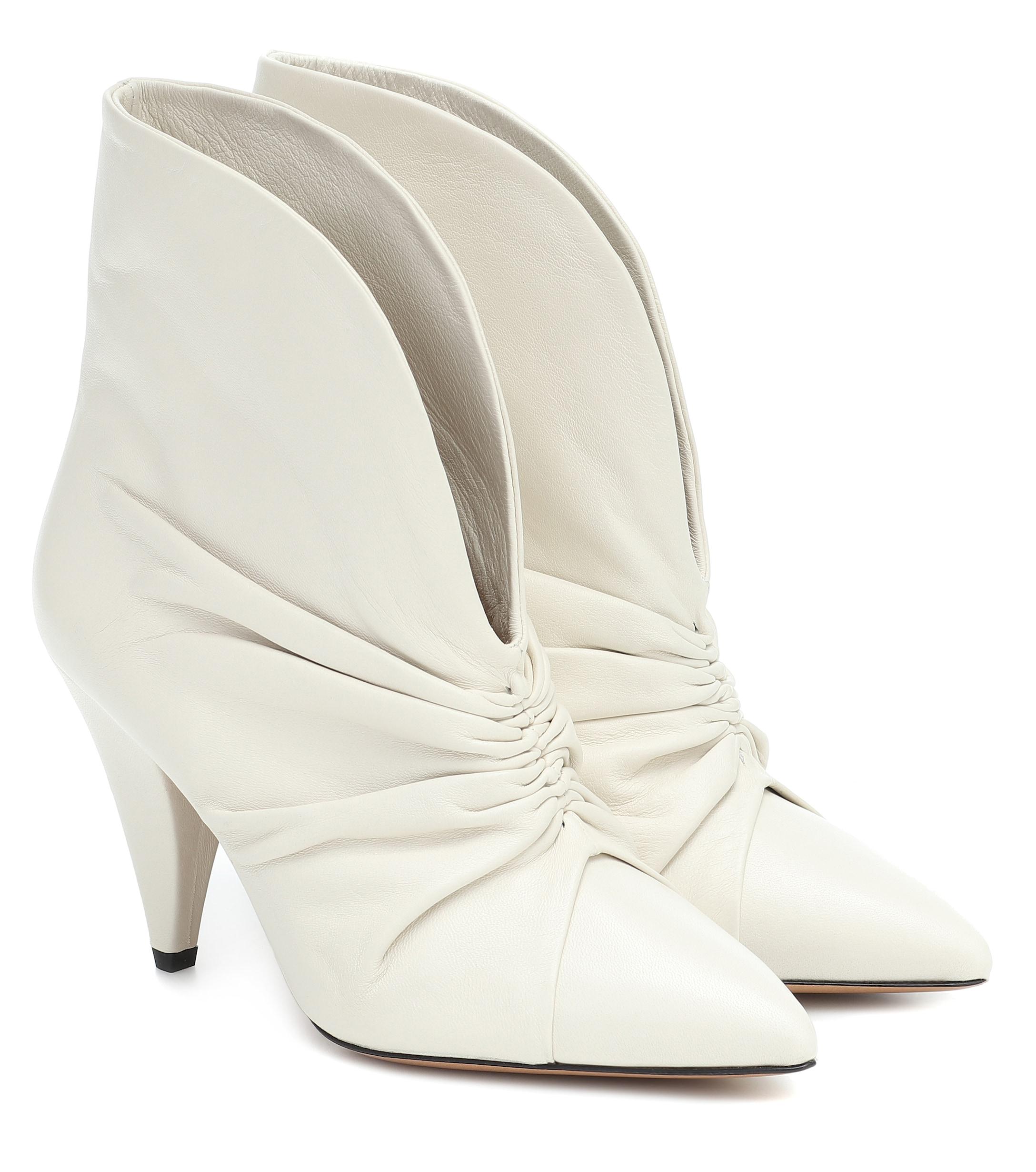 isabel marant white ankle boots