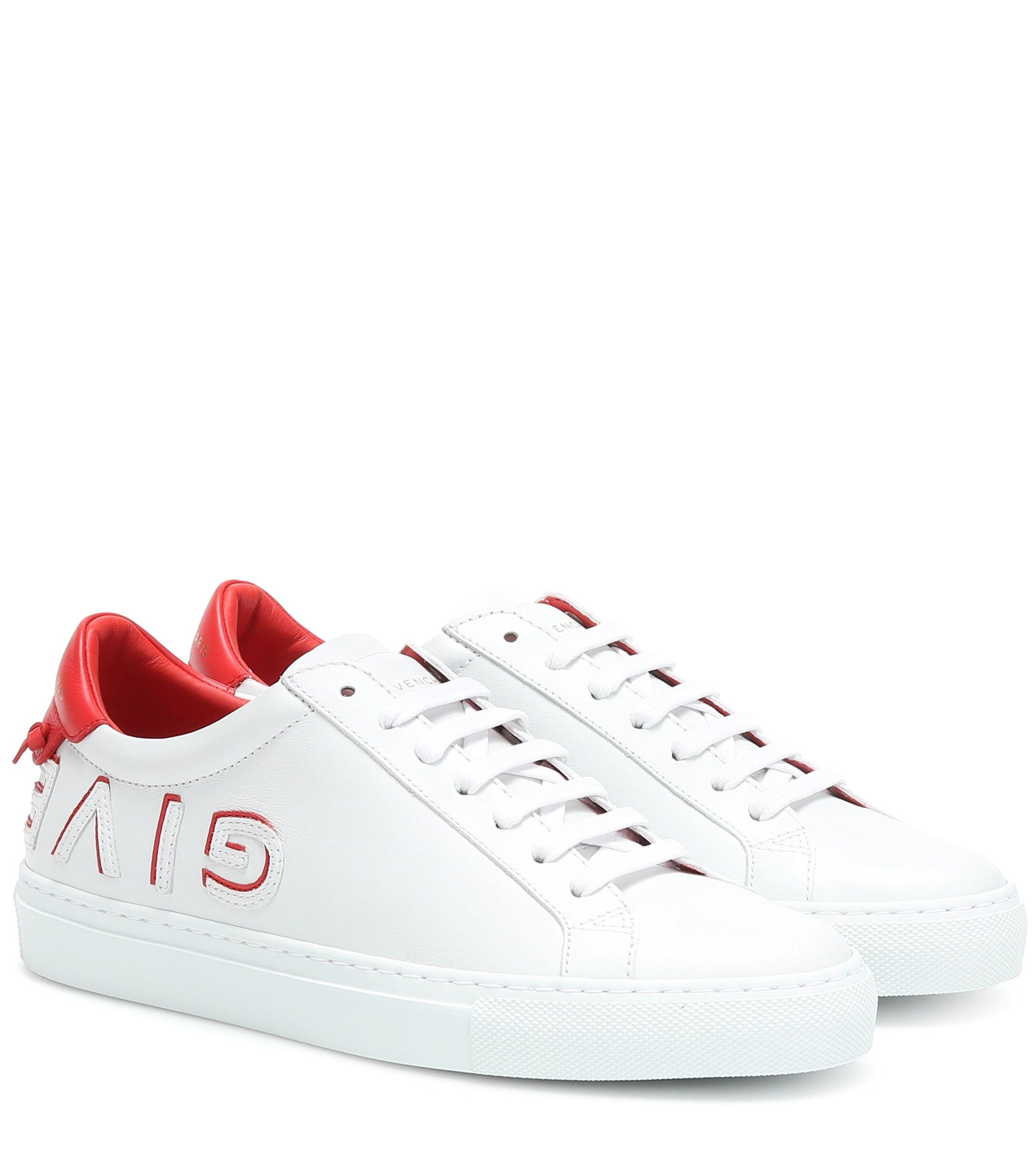 Givenchy Urban Knots Leather Sneakers in White,Red (White) - Lyst