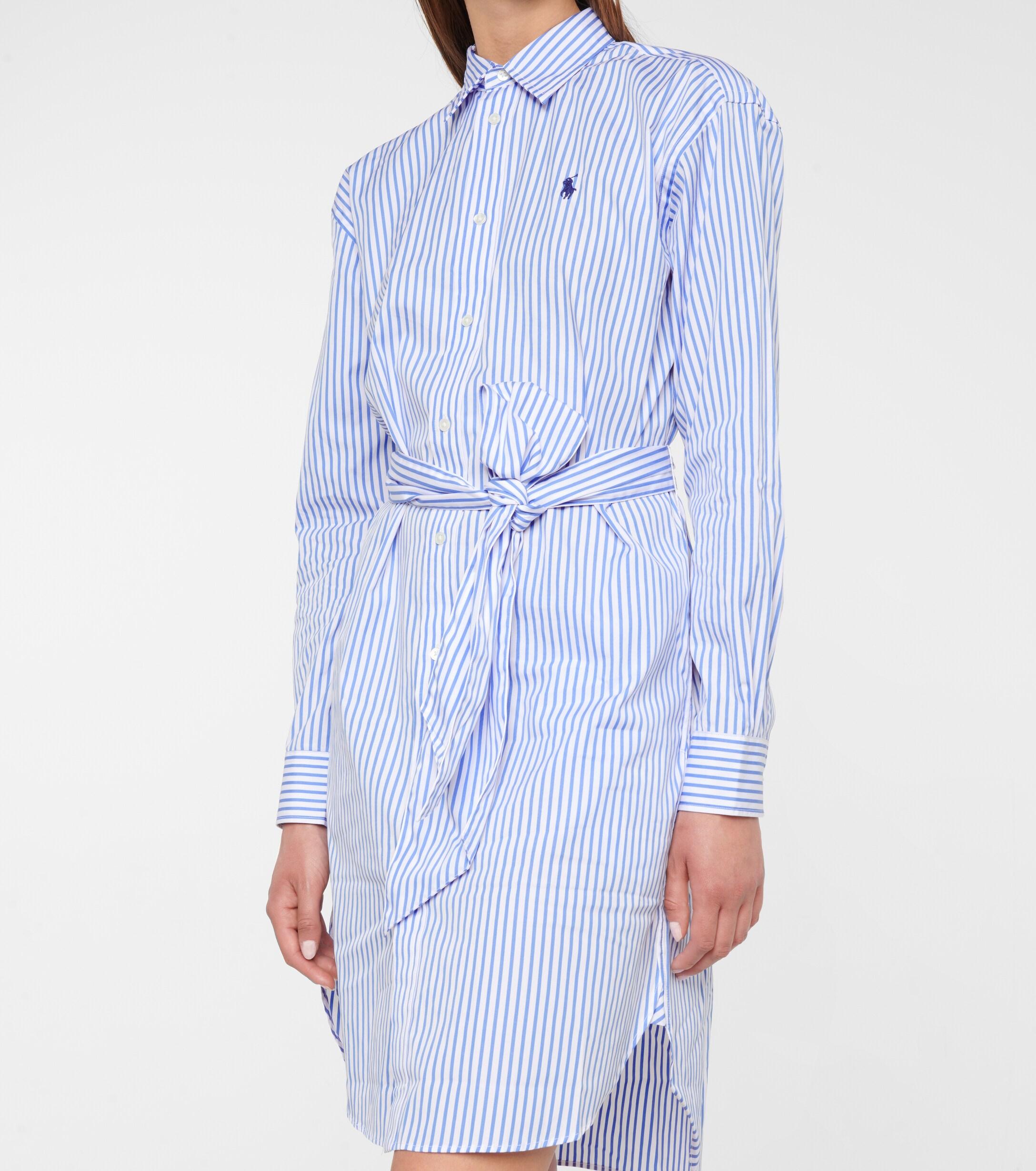 Robe-chemise En Popeline De Coton À Rayures Et À Ceinture Polo Ralph Lauren  en coloris Bleu | Lyst