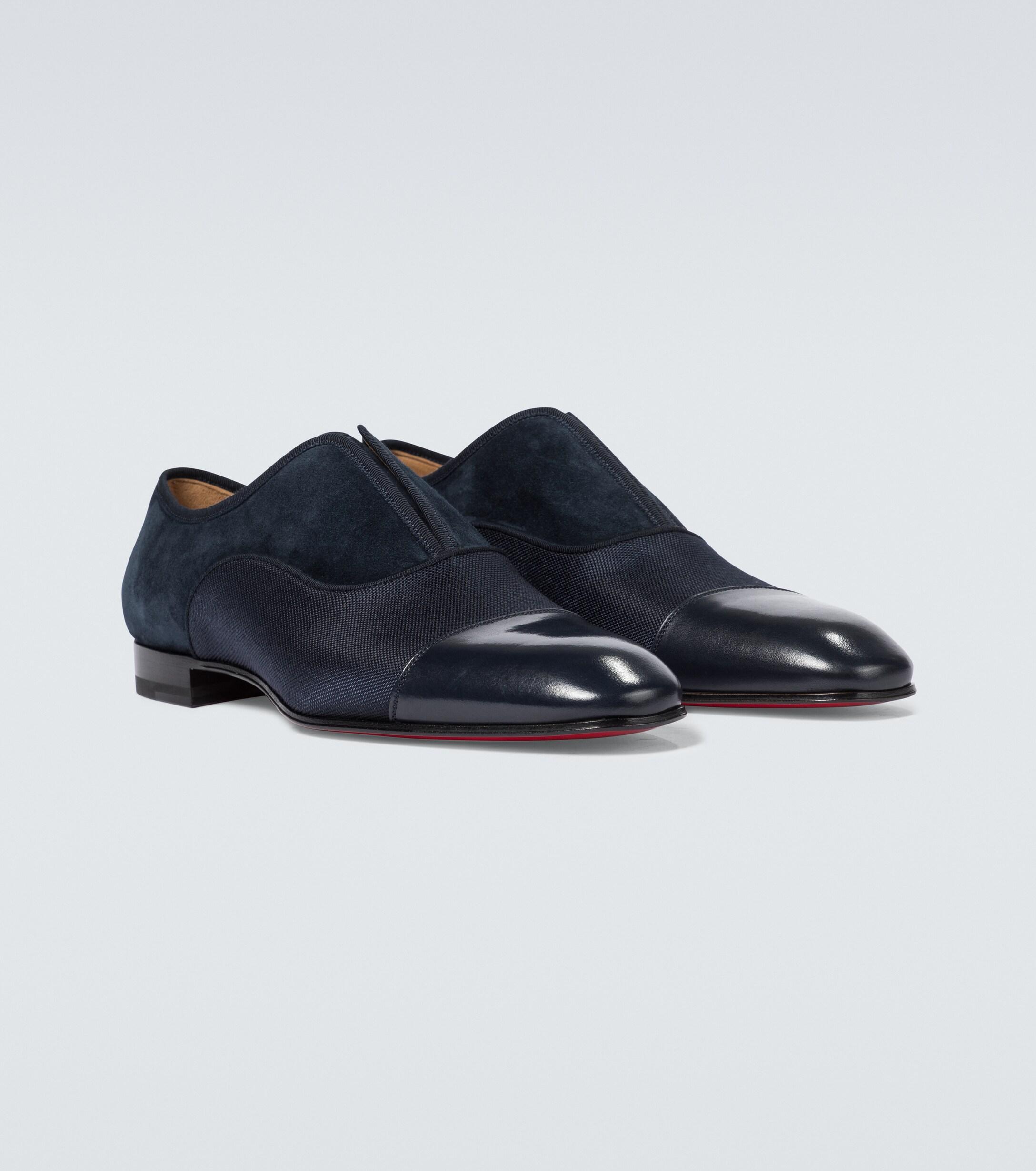 Christian Louboutin Alpha Male Flat Derby Shoes in Blue | Lyst