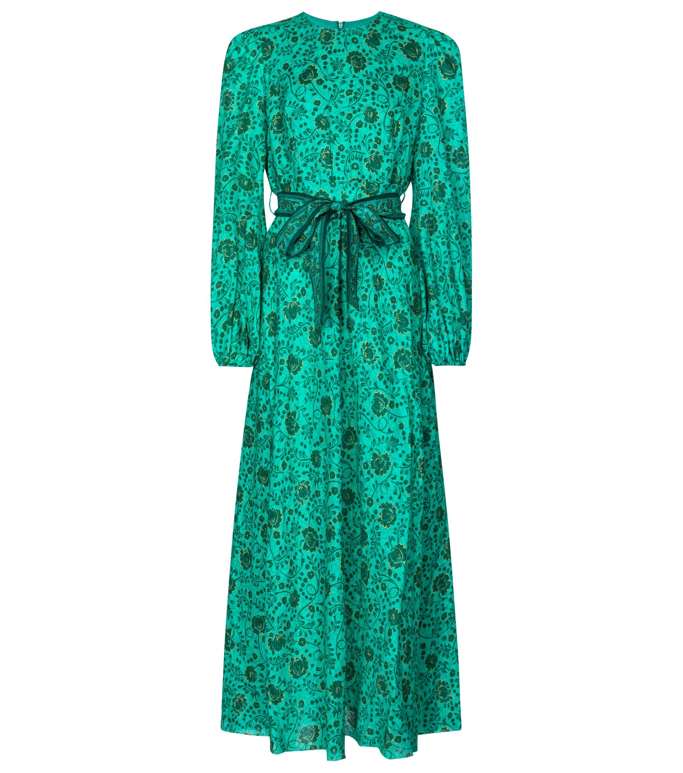lulu green floral dress Green Floral Lulu Dress main image 1