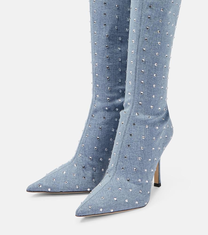 Paris Texas Holly Mama Denim Over-the-knee Boots in Blue | Lyst
